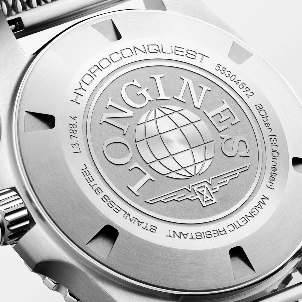 HydroConquest 42mm Blue Ceramic Bezel Milanese Bracelet Watch - Image 4