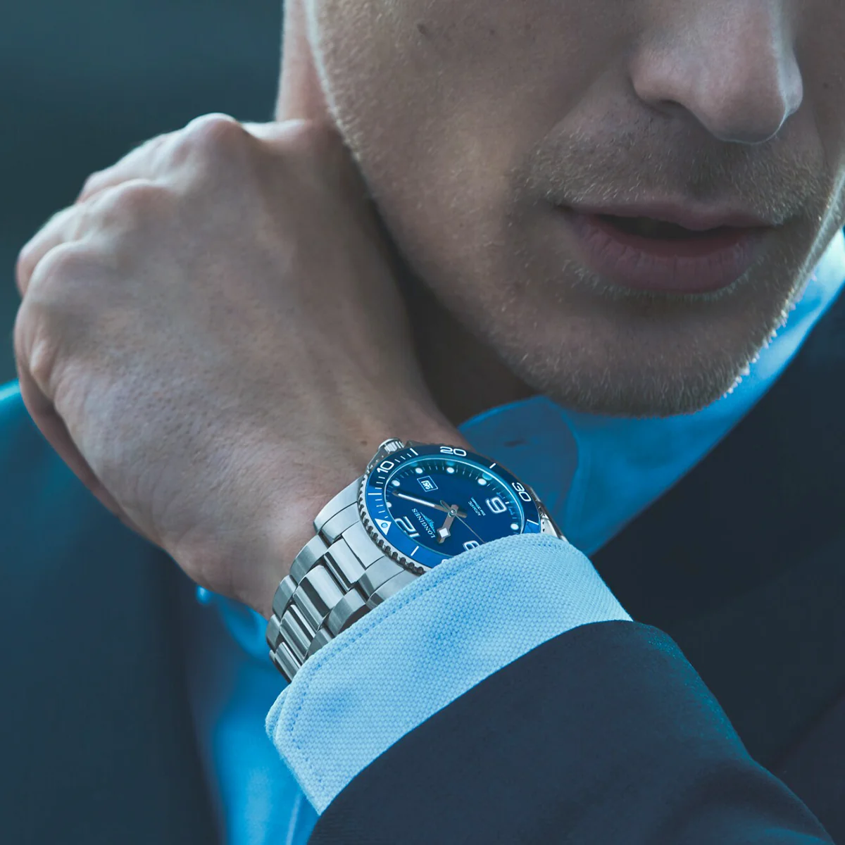 HydroConquest Steel 41mm Automatic Bracelet Watch - Image 2