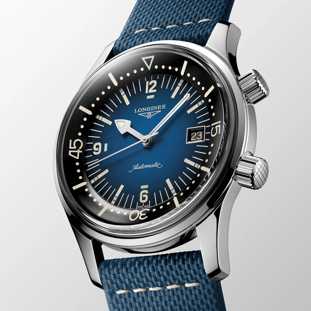 Legend Diver 42mm Blue Gradient Dial Men's Leather Strap Watch - Image 3