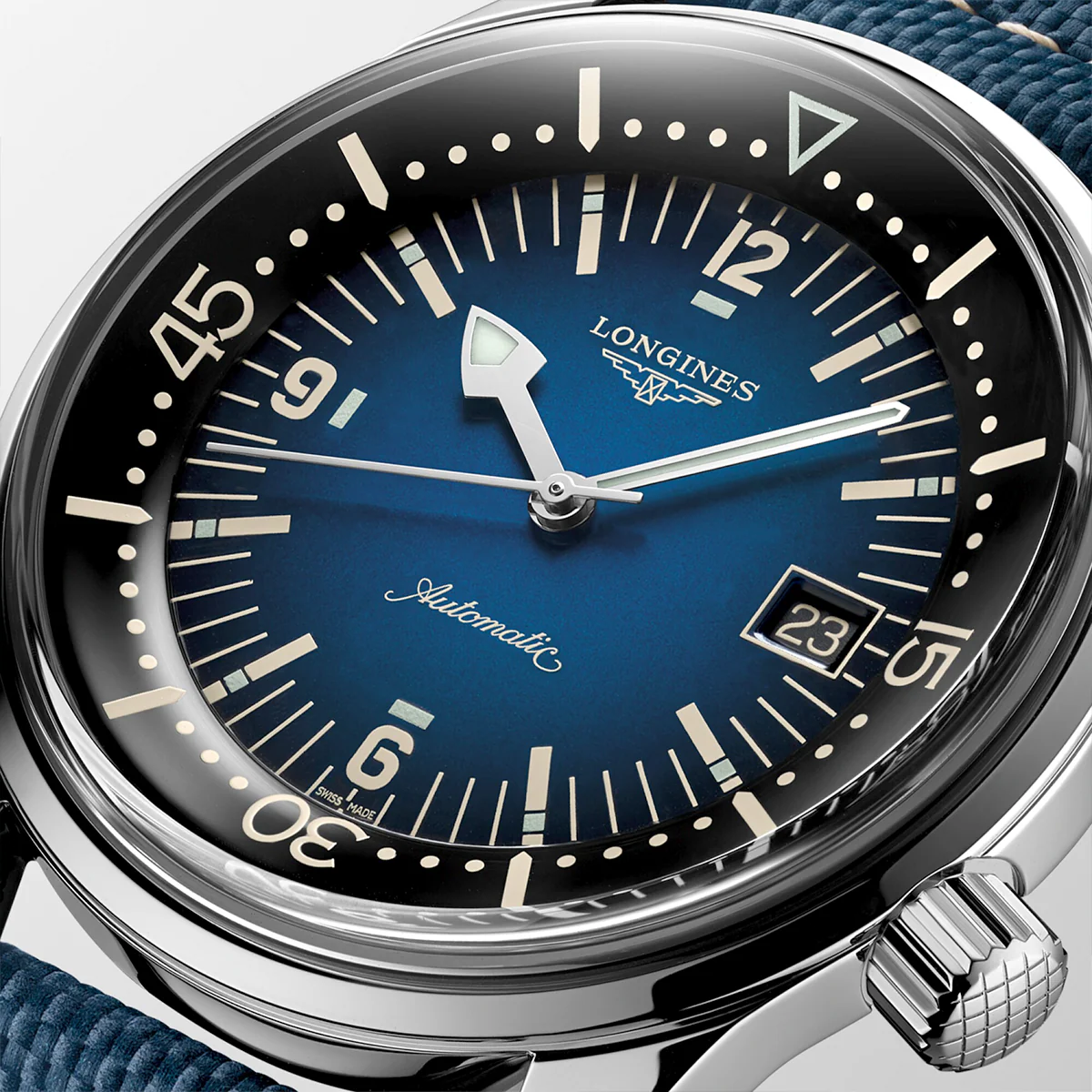 Legend Diver 42mm Blue Gradient Dial Men's Leather Strap Watch - Image 4
