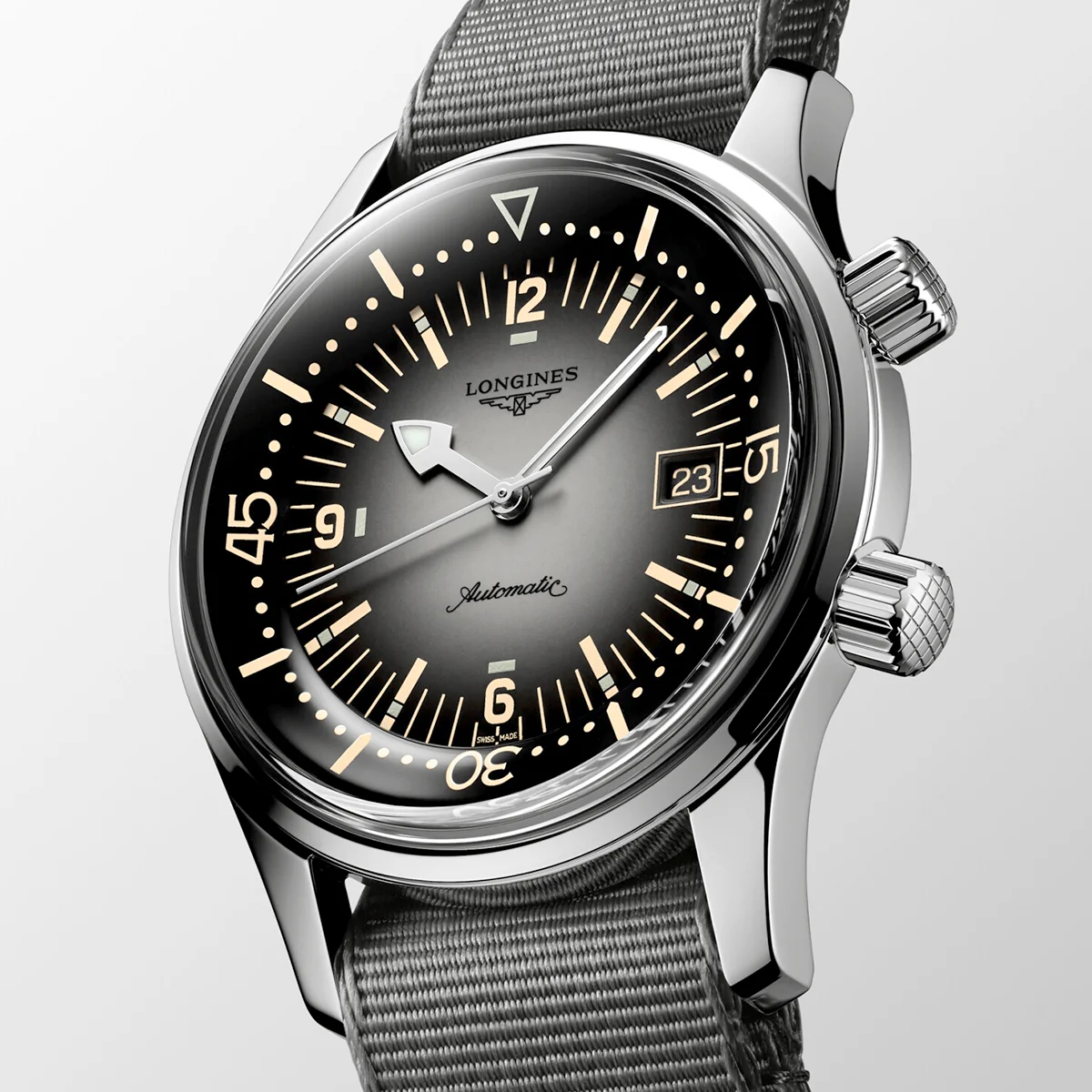Legend Diver 42mm Grey Gradient Dial Men's NATO Strap Watch - Image 3