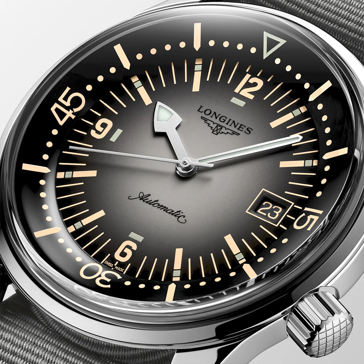 Legend Diver 42mm Grey Gradient Dial Men's NATO Strap Watch - Image 5