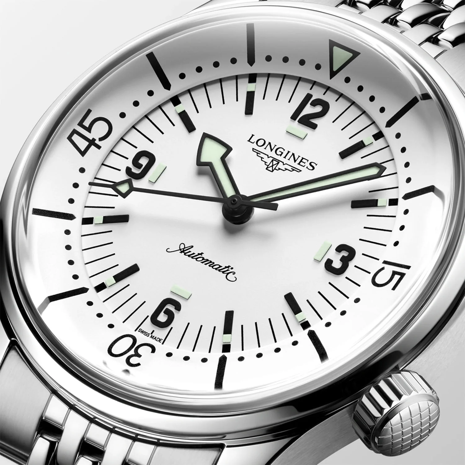Legend Diver 39mm White Dial Men's Automatic Bracelet Watch - Image 2