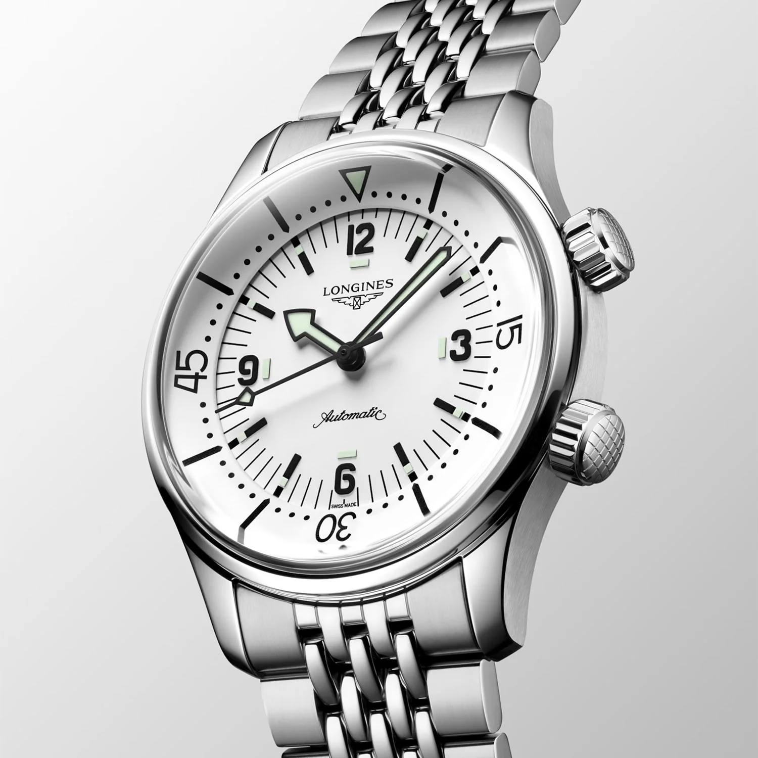 Legend Diver 39mm White Dial Men's Automatic Bracelet Watch - Image 3