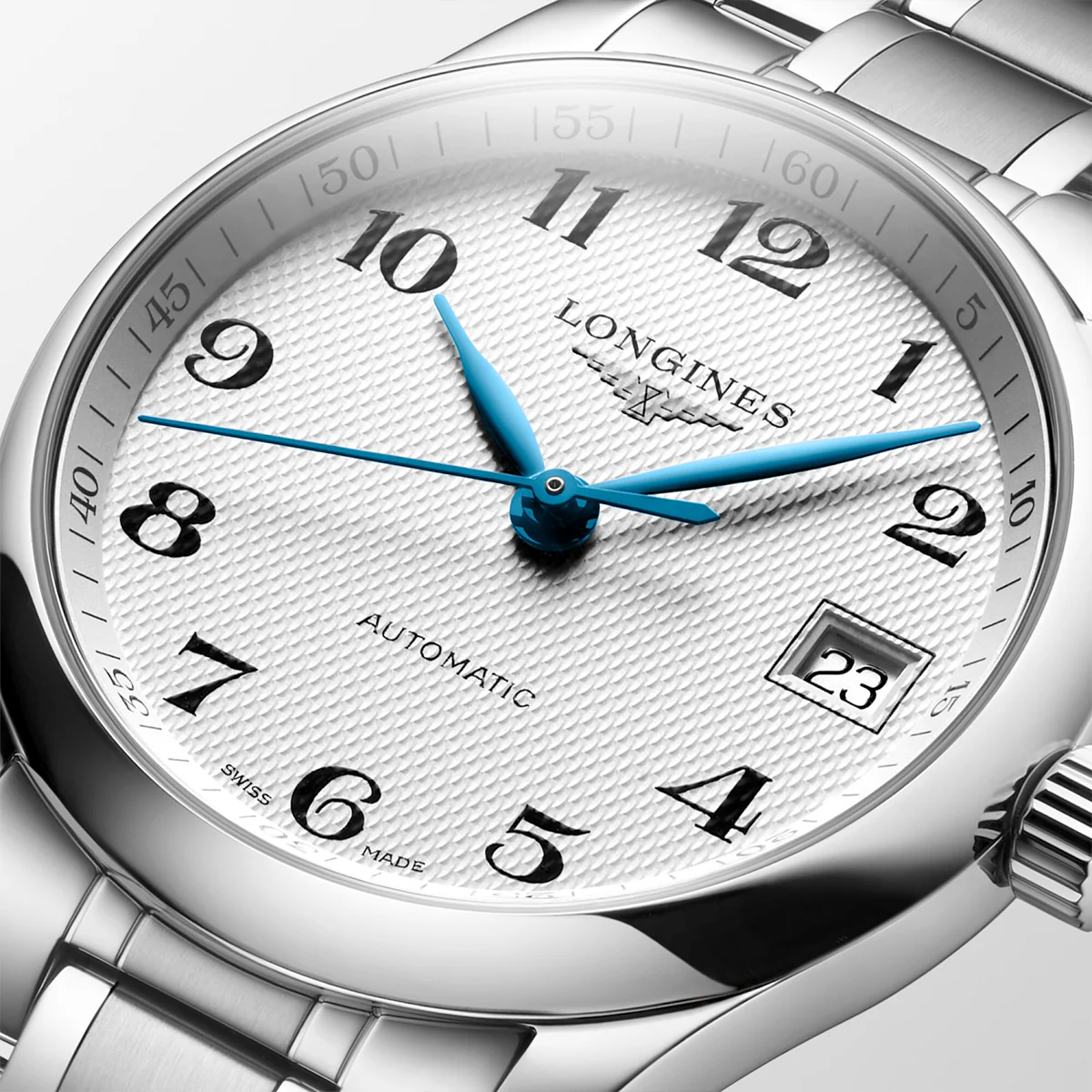 Master Collection 34mm Silver Arabic Dial Automatic Bracelet Watch - Image 2