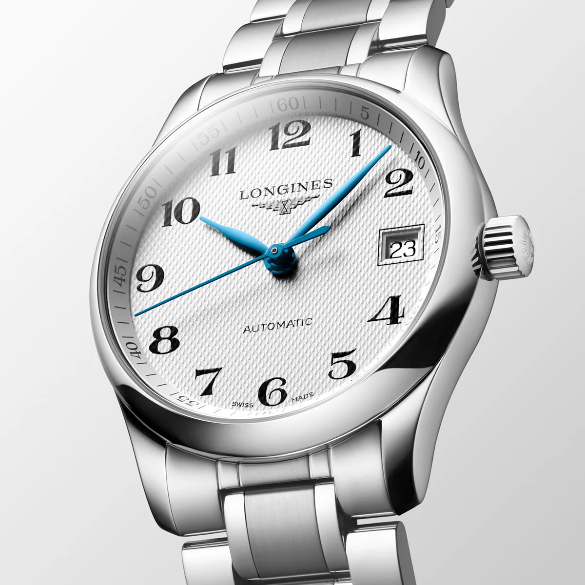 Master Collection 34mm Silver Arabic Dial Automatic Bracelet Watch - Image 4