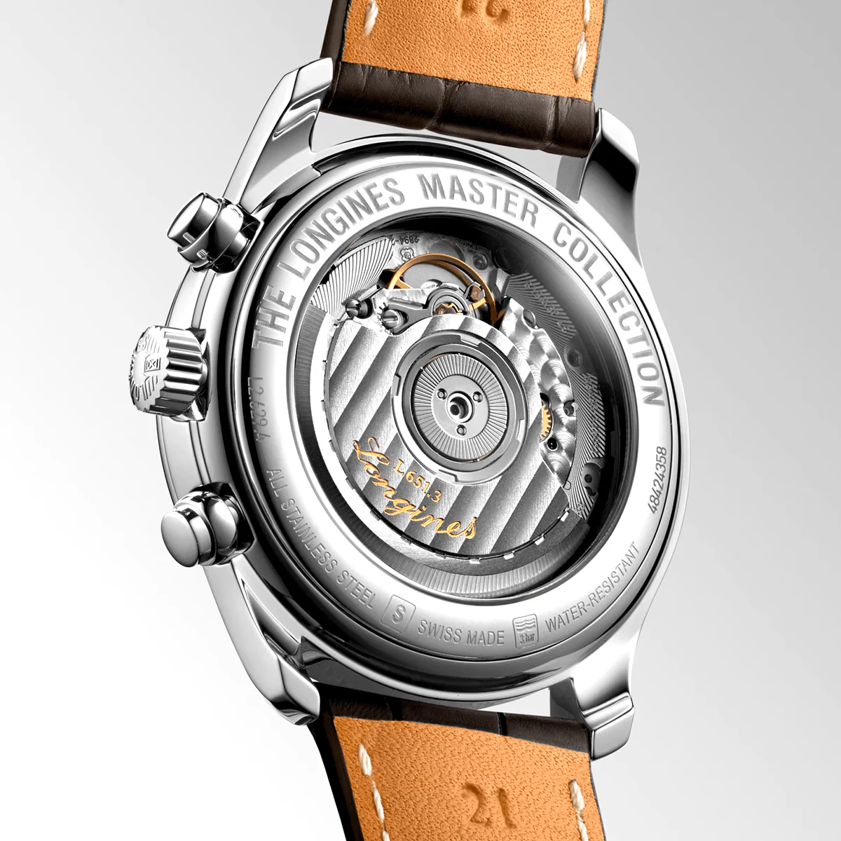 Master Collection 40mm Silver Dial Chronograph Strap Watch - Image 4