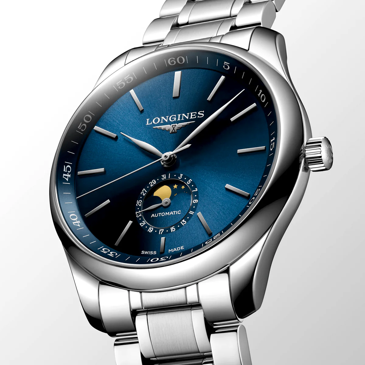 Master Collection Moonphase 42mm Blue Dial Men's Bracelet Watch - Image 2