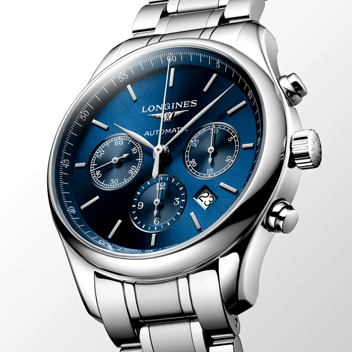 Master Collection Chronograph 42mm Blue Dial Bracelet Watch - Image 2