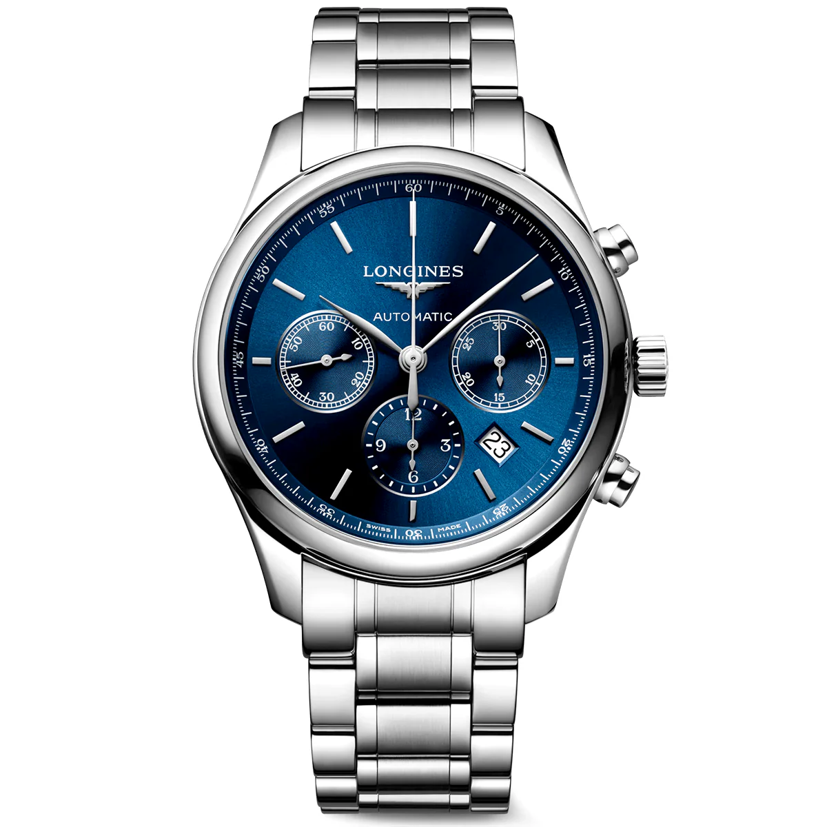 Master Collection Chronograph 42mm Blue Dial Bracelet Watch - Image 5