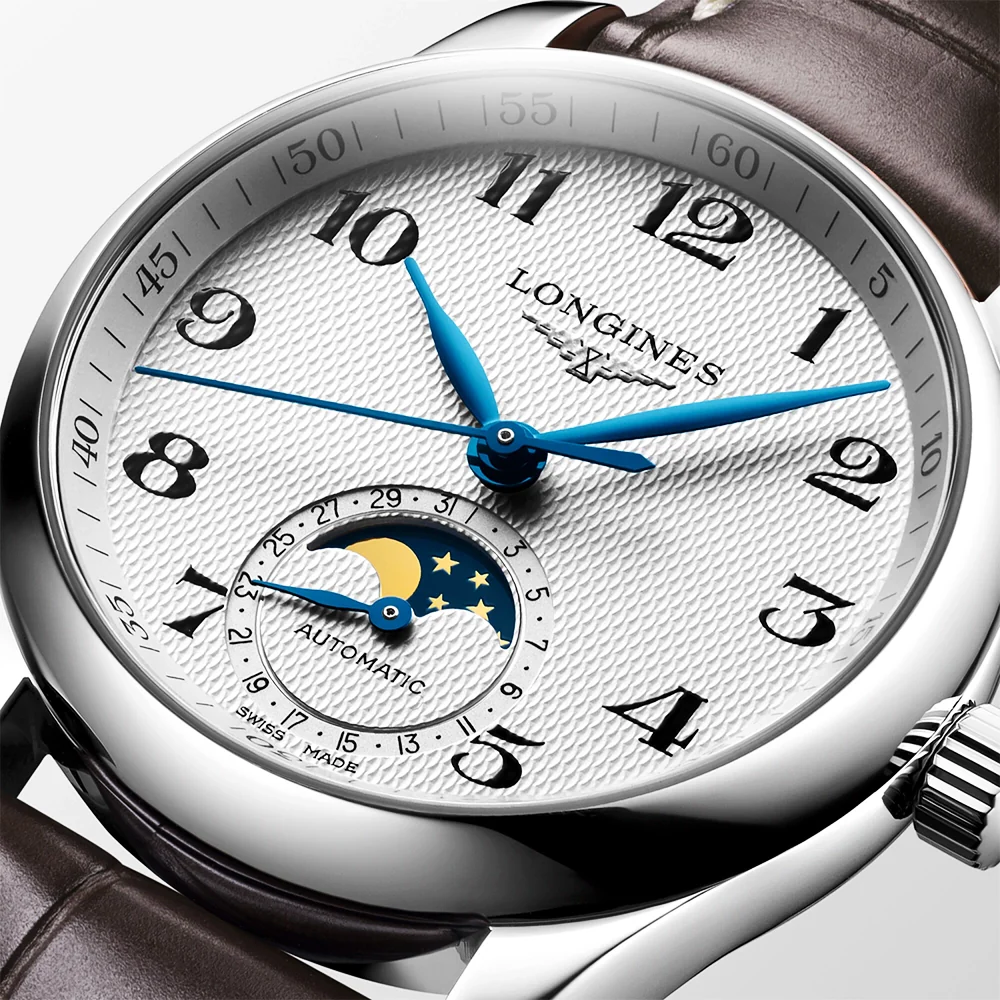Master Collection Moonphase 34mm Silver Dial Strap Watch - Image 3