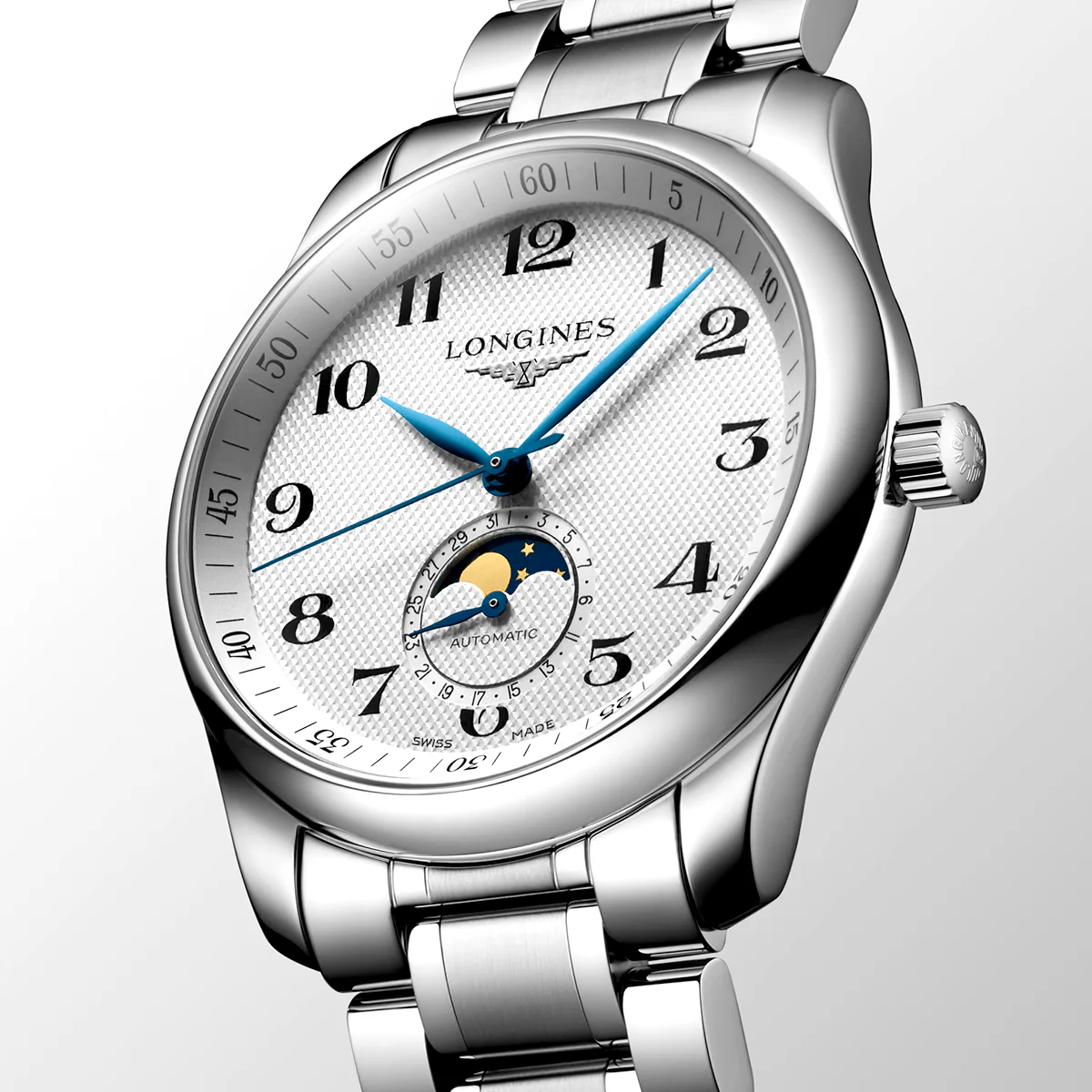 Master Collection Moonphase 40mm Silver Dial Men's Bracelet Watch - Image 3