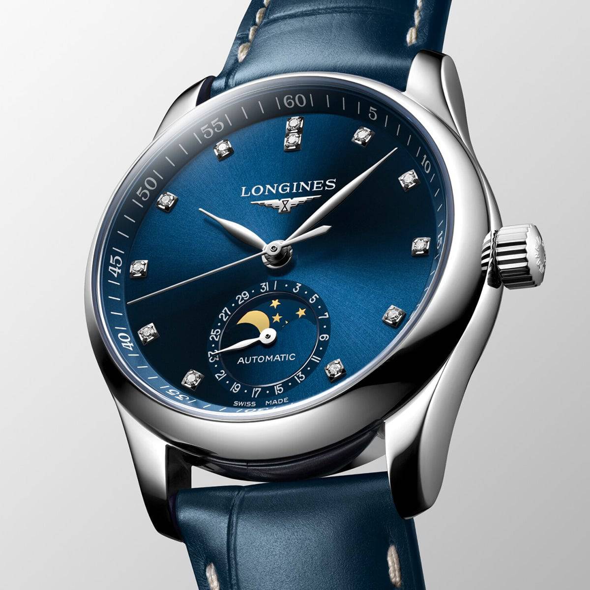 Master Collection Moonphase 34mm Blue Diamond Dial Ladies Watch - Image 3