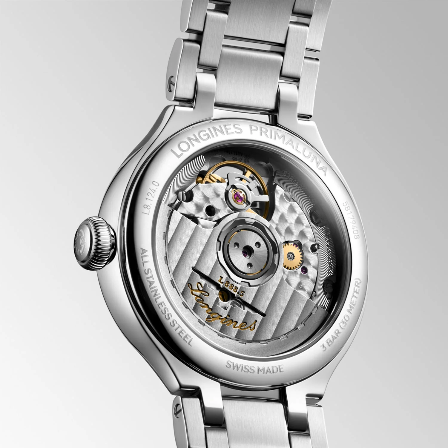 PrimaLuna 34mm Steel Ladies Automatic Bracelet Watch - Image 5