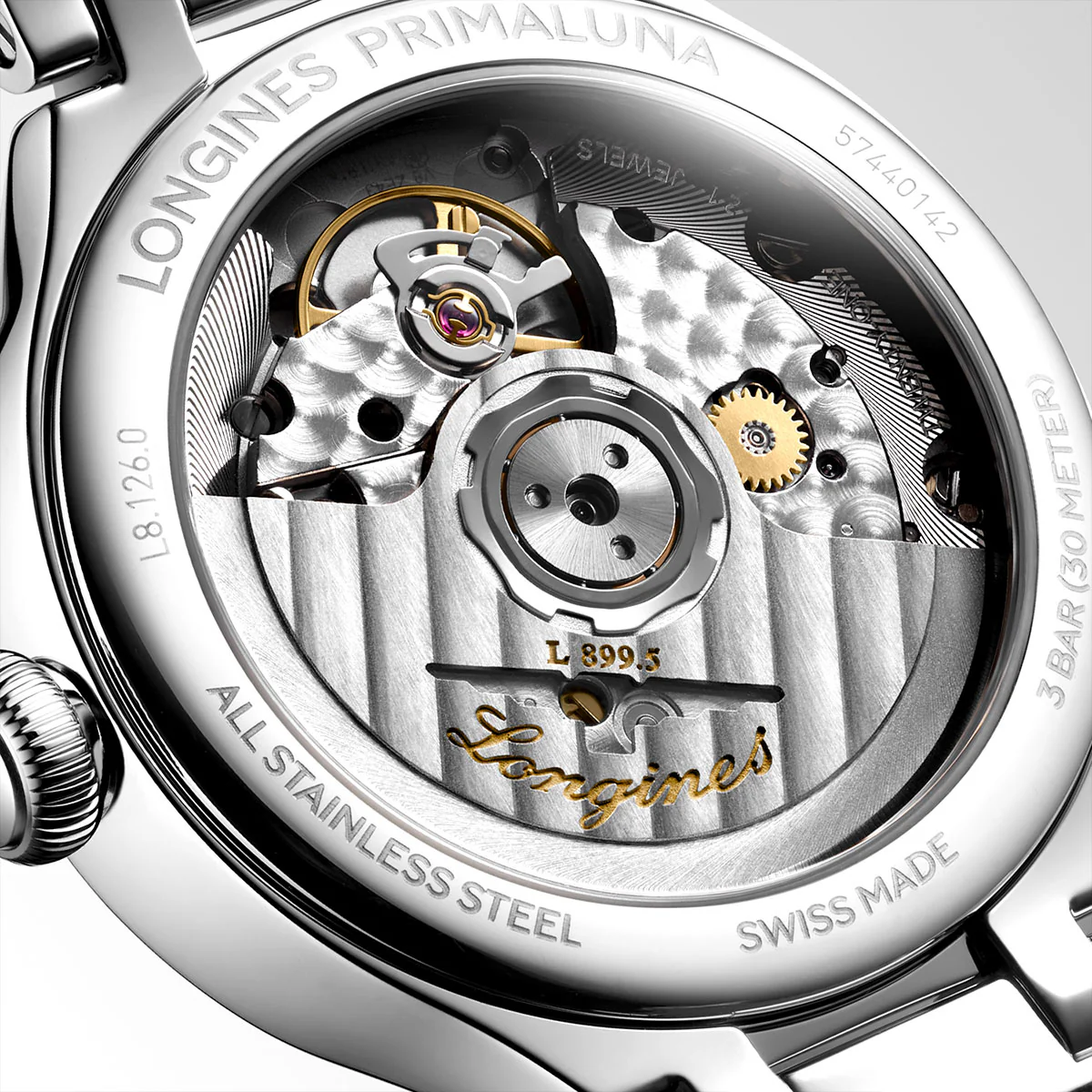 PrimaLuna Moonphase 34mm Steel Automatic Strap Watch - Image 5