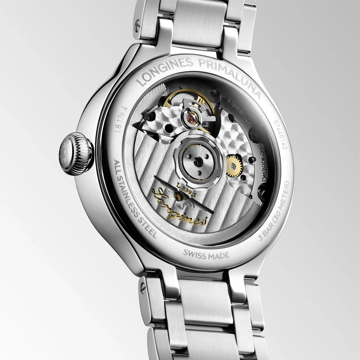 PrimaLuna Moonphase 34mm Steel Automatic Bracelet Watch - Image 5