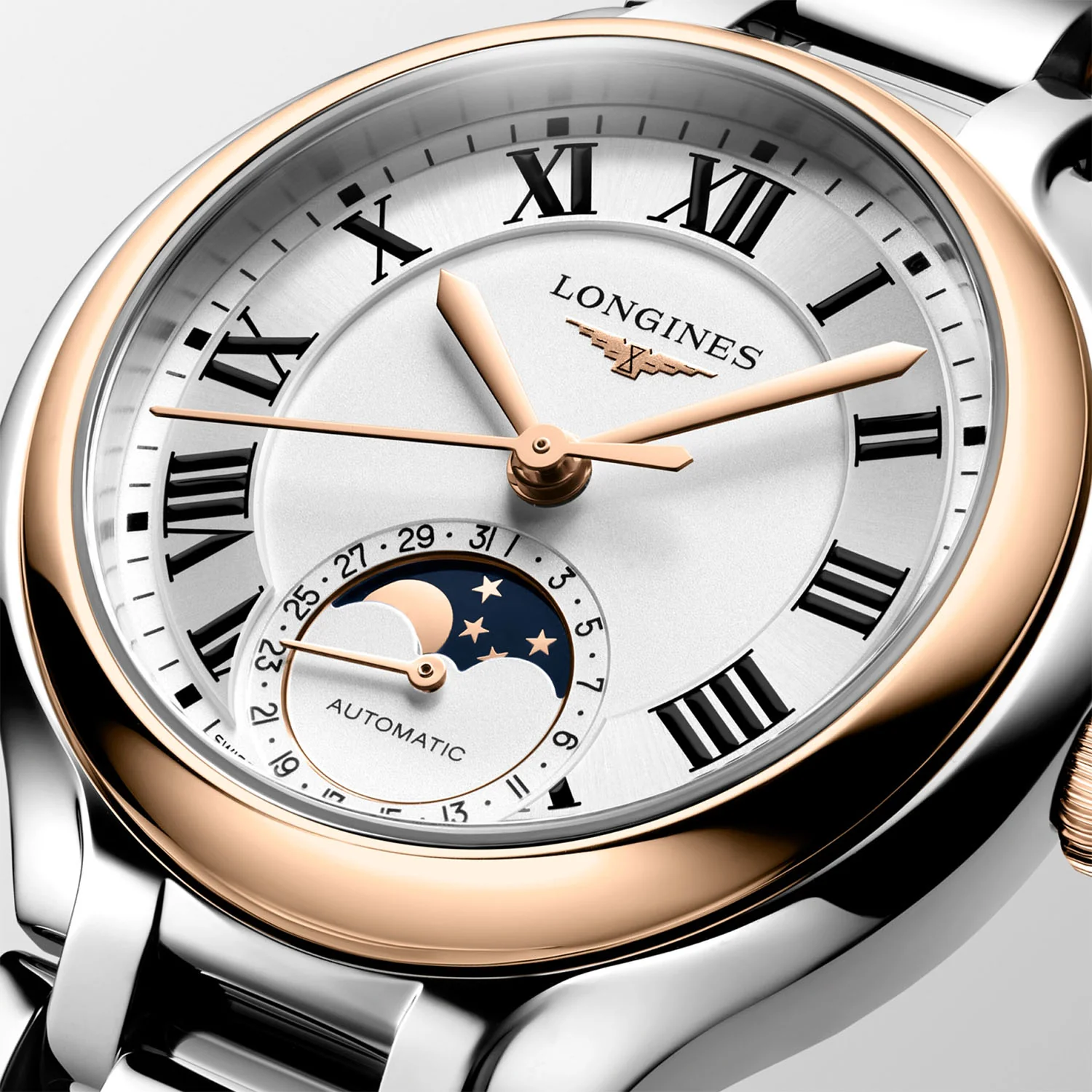 PrimaLuna Moonphase 34mm Two-Tone Ivory Dial Ladies Watch - Image 3