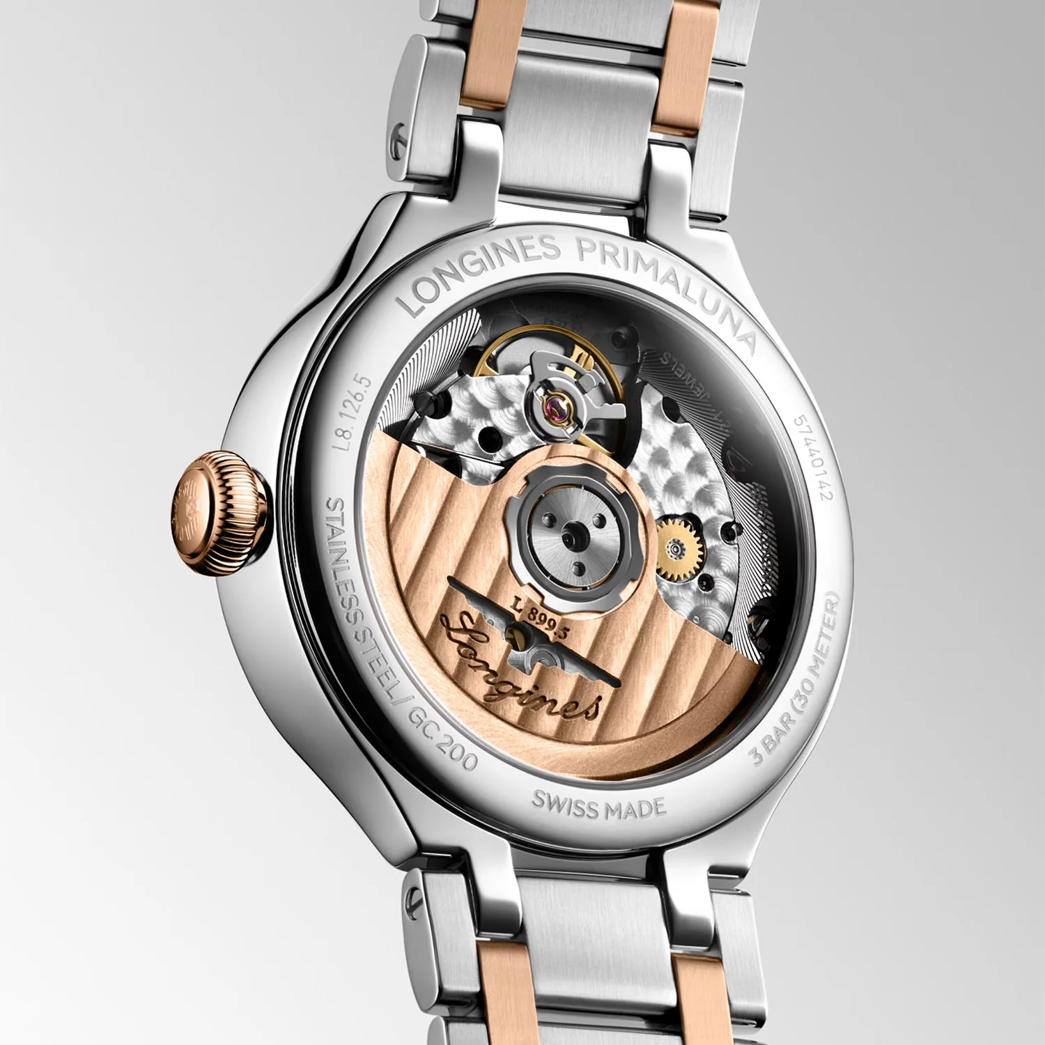 PrimaLuna Moonphase 34mm Two-Tone Ivory Dial Ladies Watch - Image 4