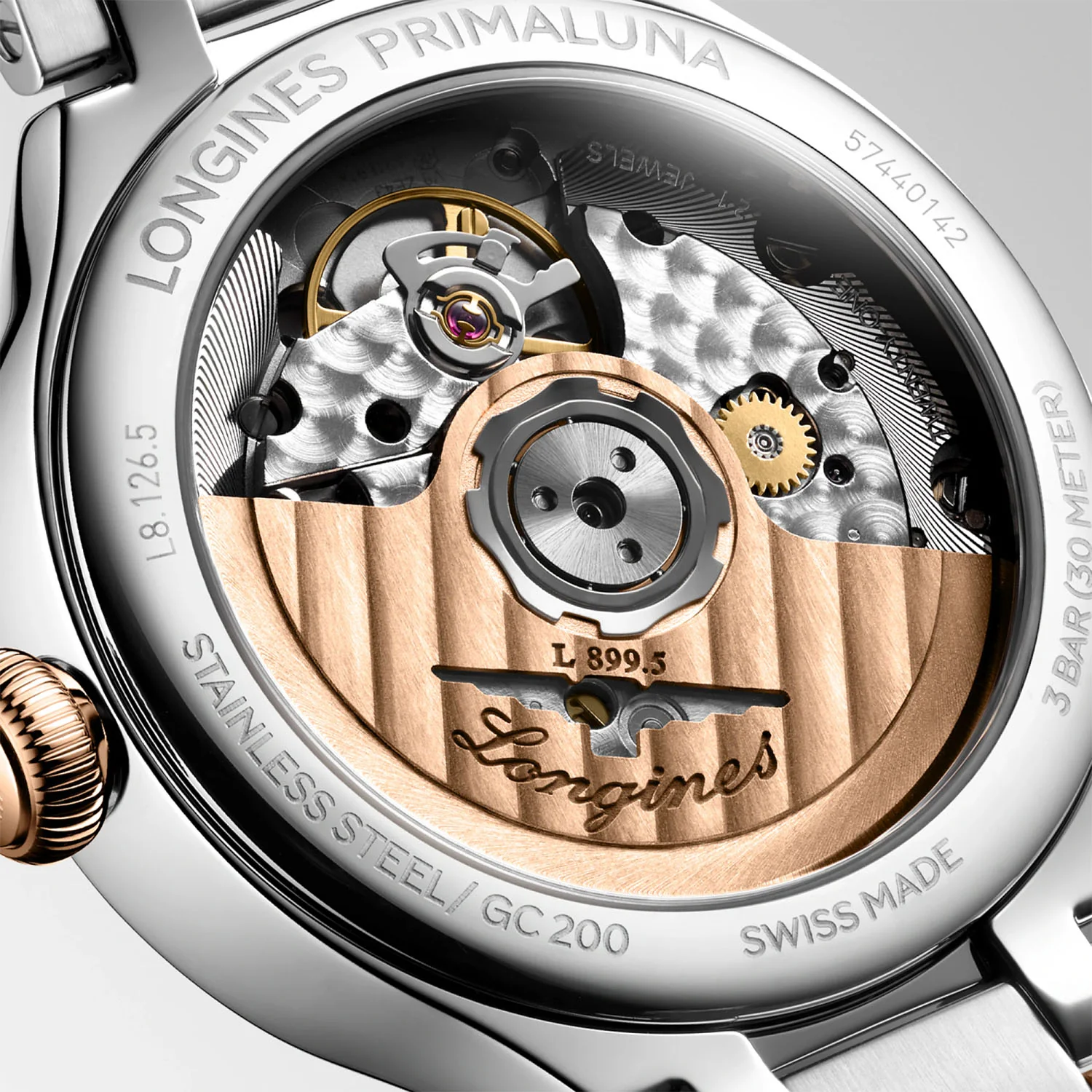 PrimaLuna Moonphase 34mm Two-Tone Ivory Dial Ladies Watch - Image 5