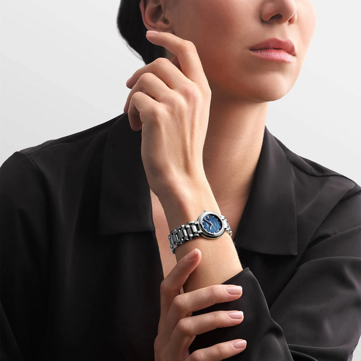 PrimaLuna 26mm Steel Ladies Blue Mother of Pearl Dial Automatic Watch - Image 2