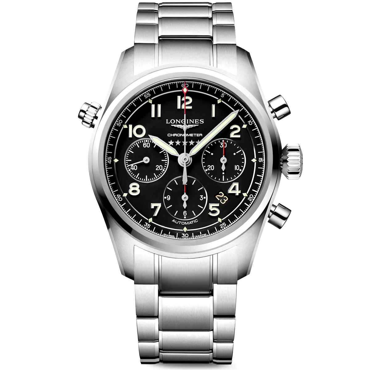 Spirit Chronograph 42mm Black Dial Automatic Bracelet Watch - Image 5