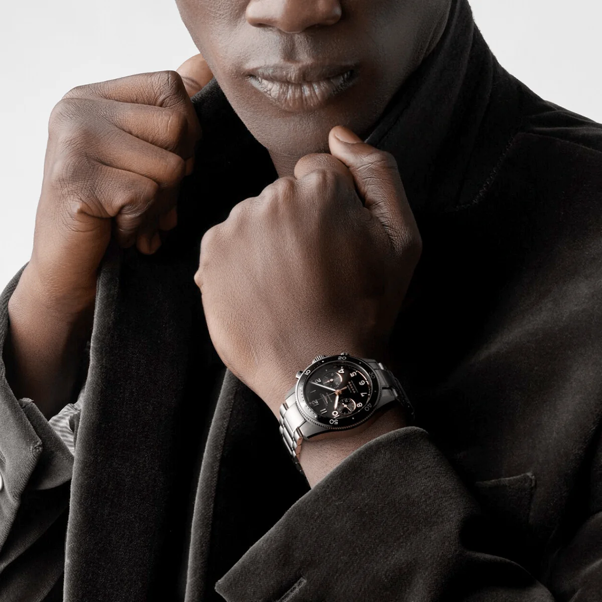 Spirit Flyback 42mm Sunray Black Dial Chronograph Bracelet Watch - Image 2