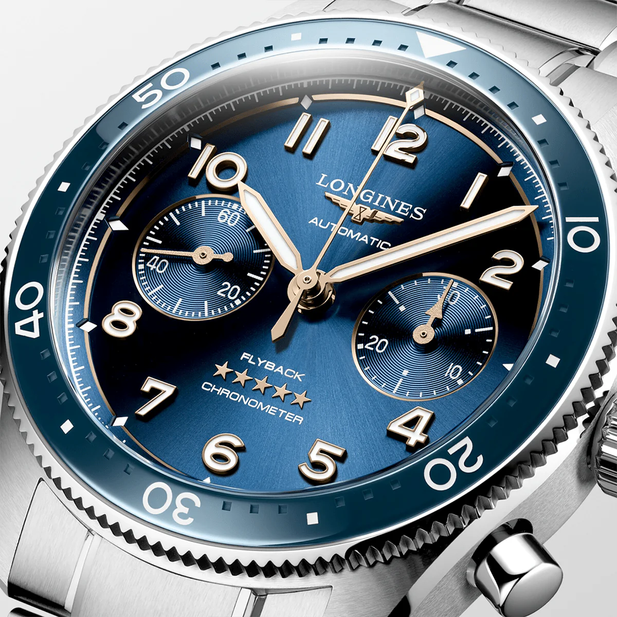 Spirit Flyback 42mm Blue Dial Automatic Chronograph Watch Bracelet Watch - Image 3