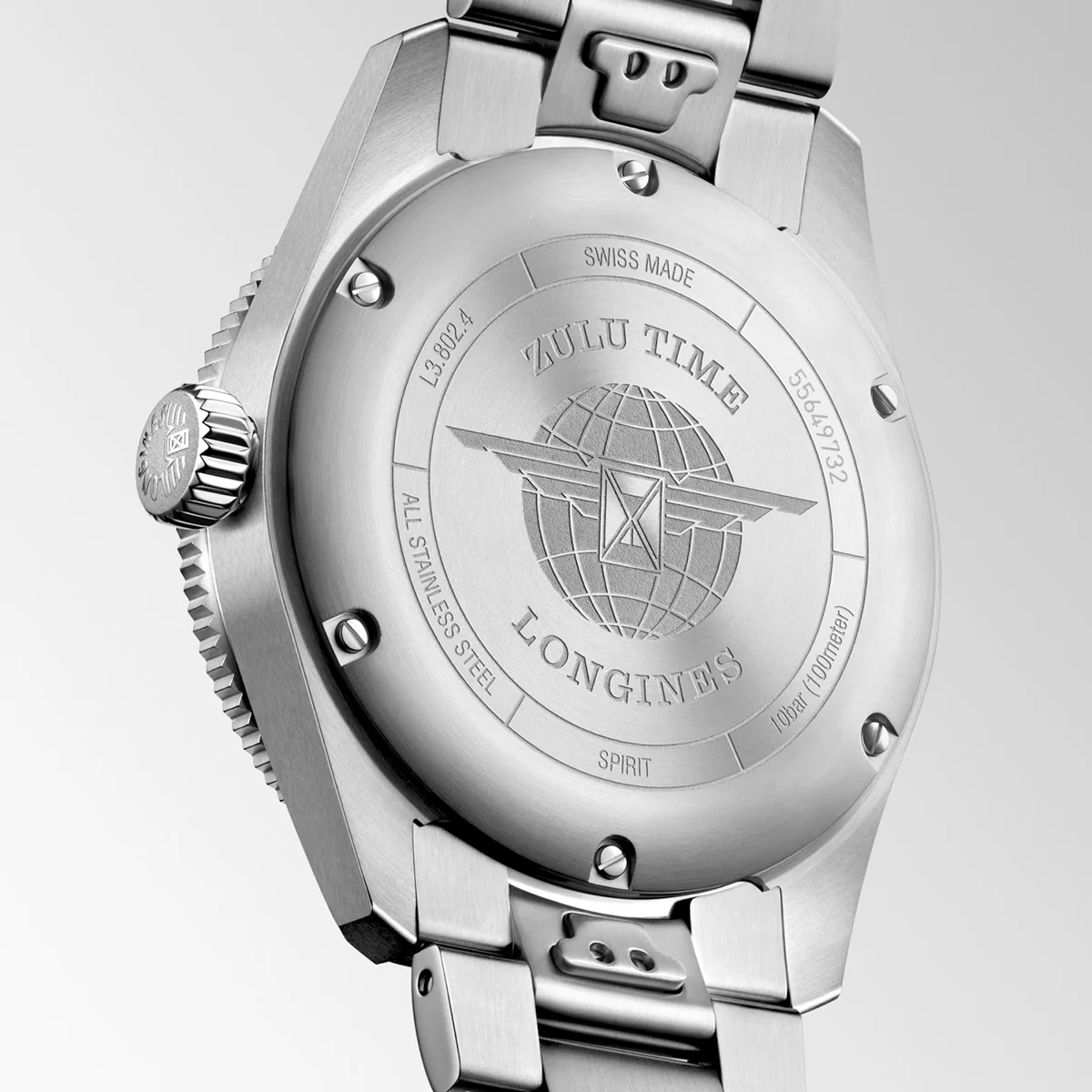 Spirit Zulu Time 39mm Anthracite Dial & Green Bezel Bracelet Watch - Image 4