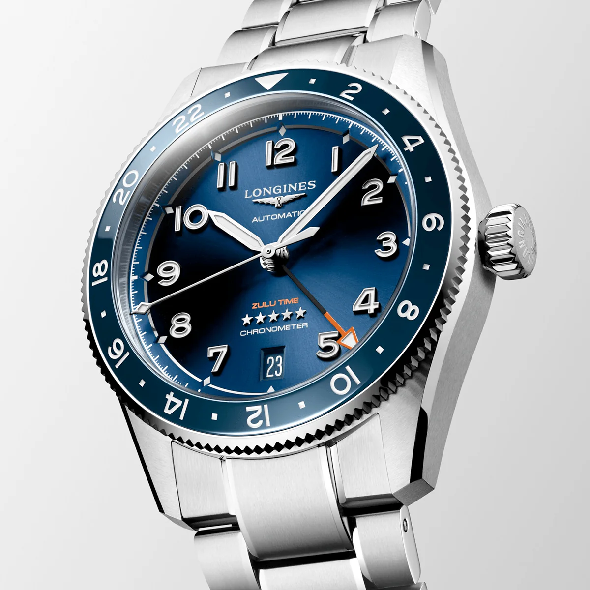 Spirit Zulu Time 39mm Blue Dial Automatic Bracelet Watch - Image 2