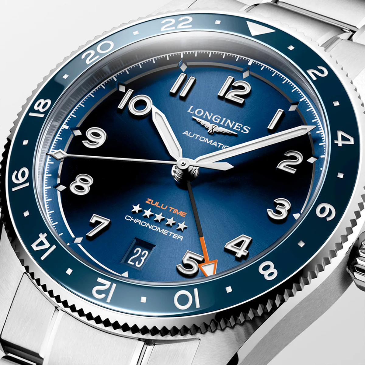 Spirit Zulu Time 39mm Blue Dial Automatic Bracelet Watch - Image 4
