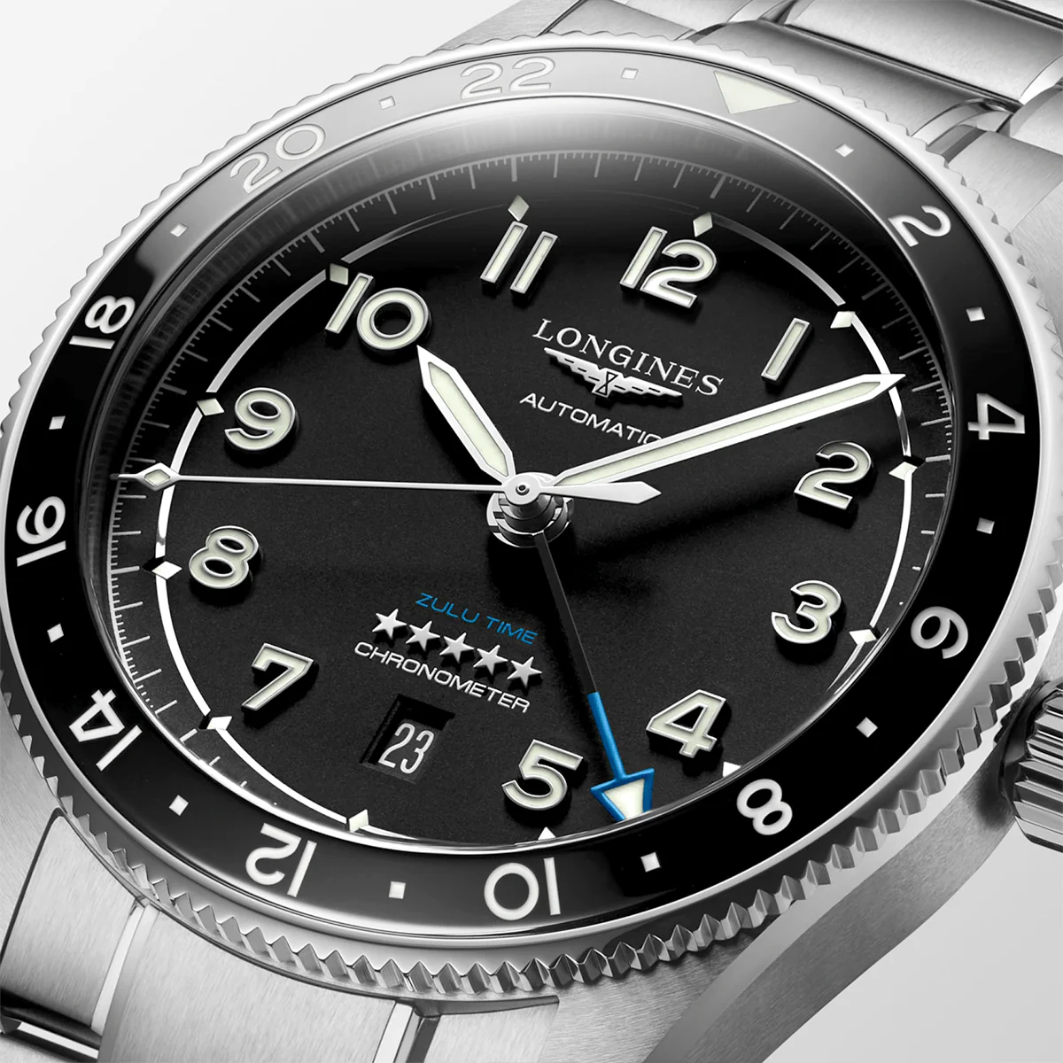 Spirit Zulu Time 42mm Black Dial Automatic Bracelet Watch - Image 3