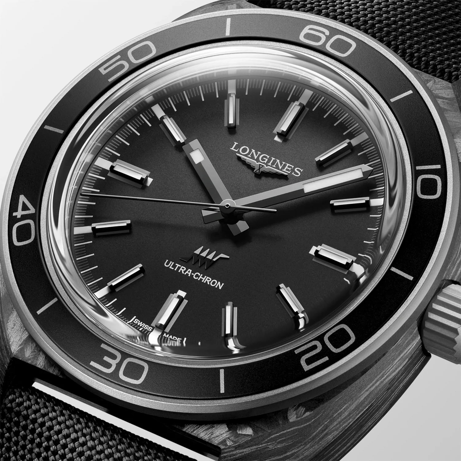 Ultra-Chron Carbon 43mm Anthracite Dial Mens Strap Watch - Image 2
