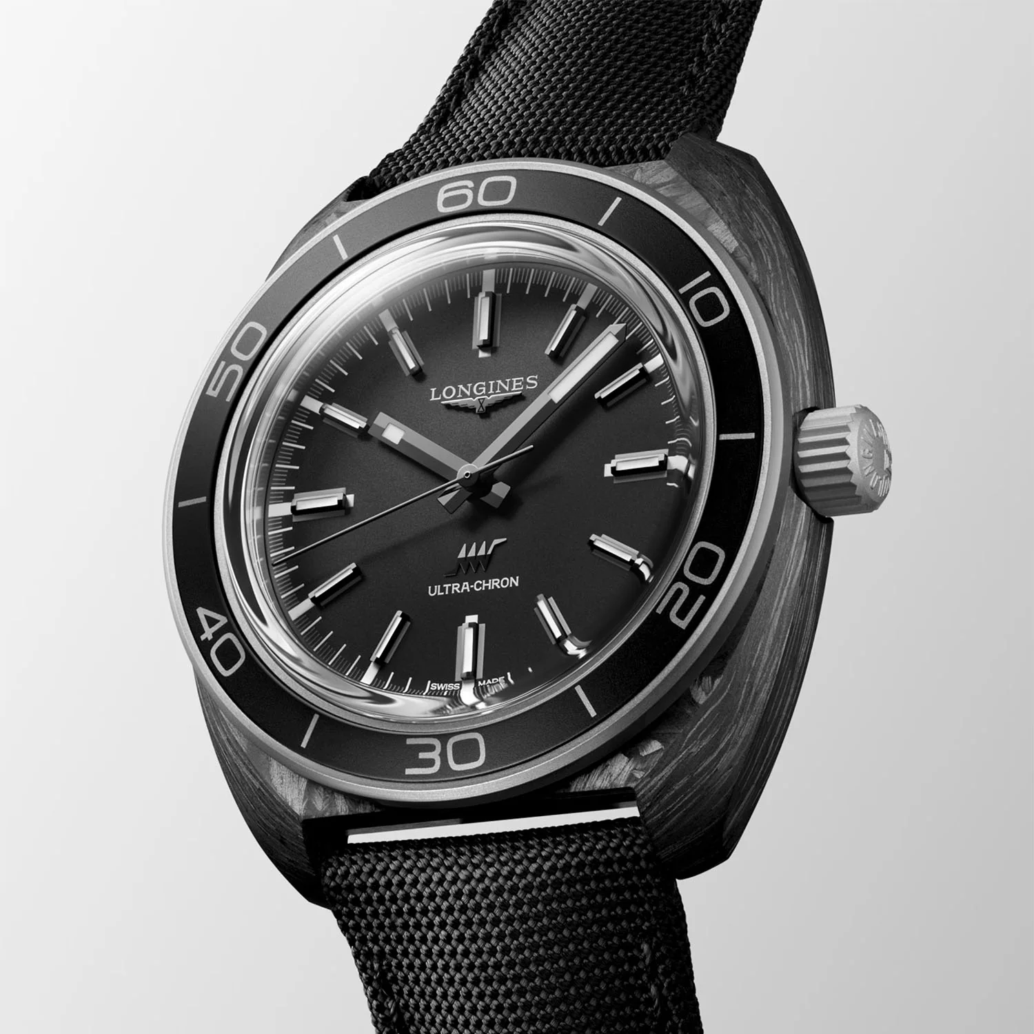 Ultra-Chron Carbon 43mm Anthracite Dial Mens Strap Watch - Image 3