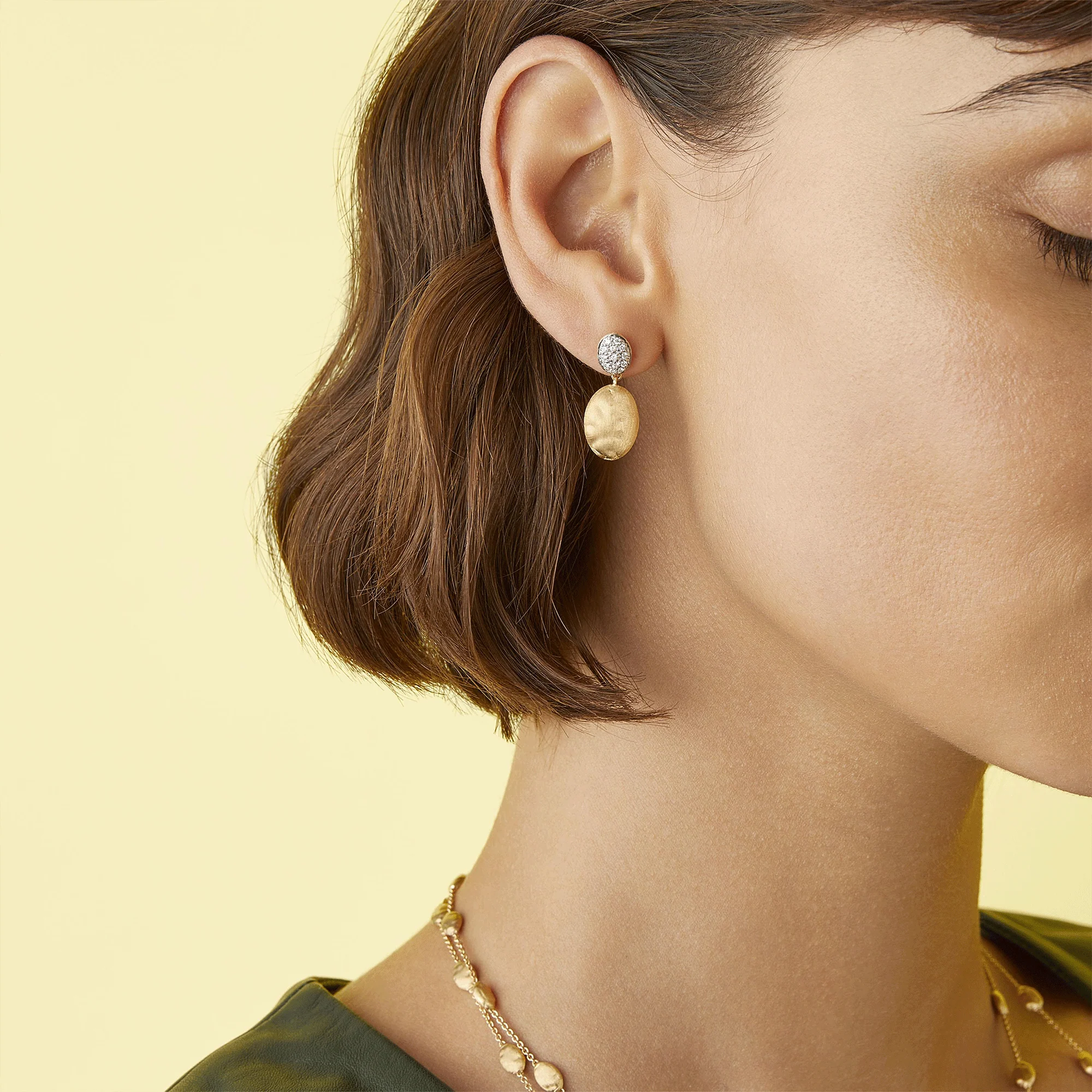 Siviglia 18ct Yellow Gold & Diamond Drop Earrings - Image 2
