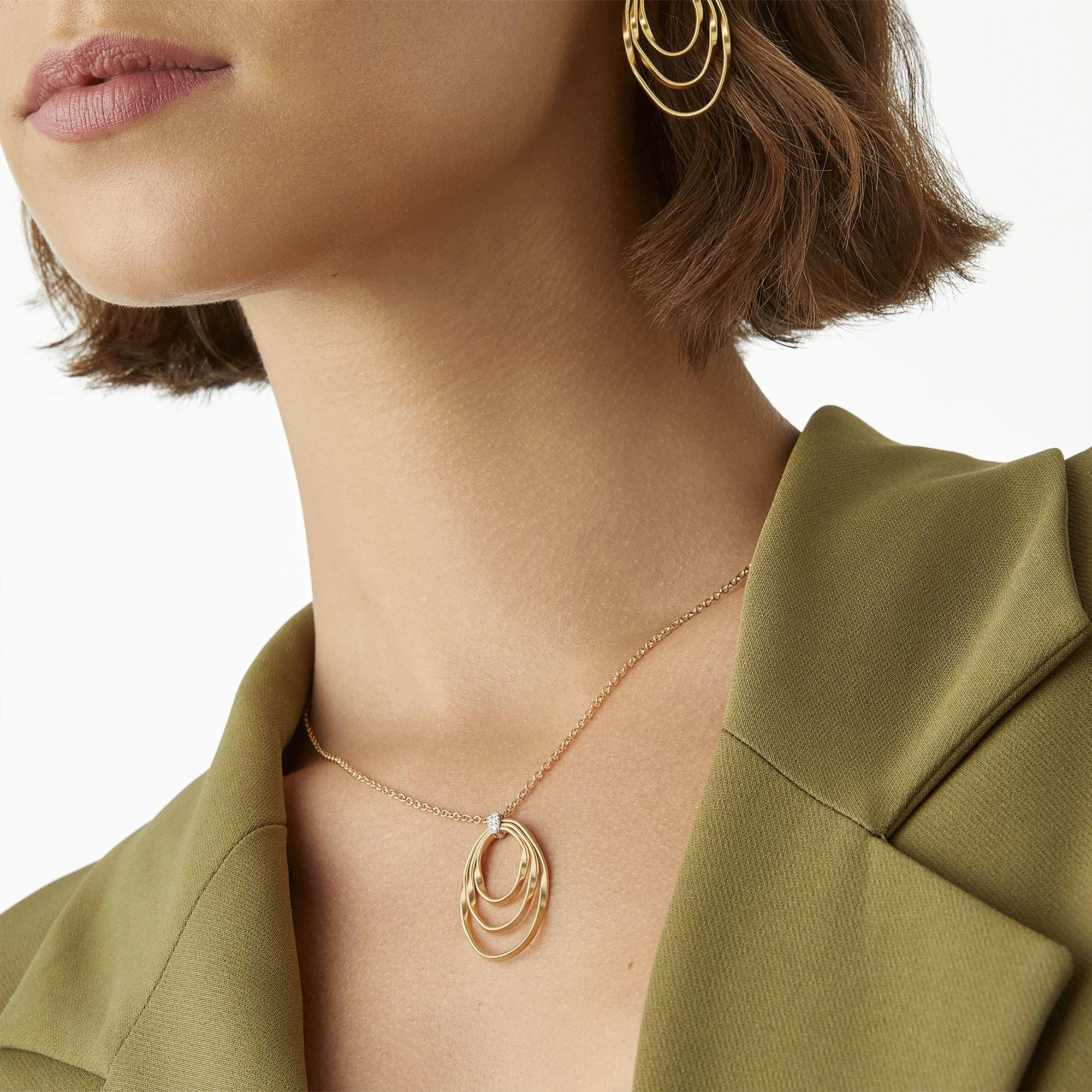 Marrakech Onde 18ct Yellow Gold Diamond Element Pendant - Image 2