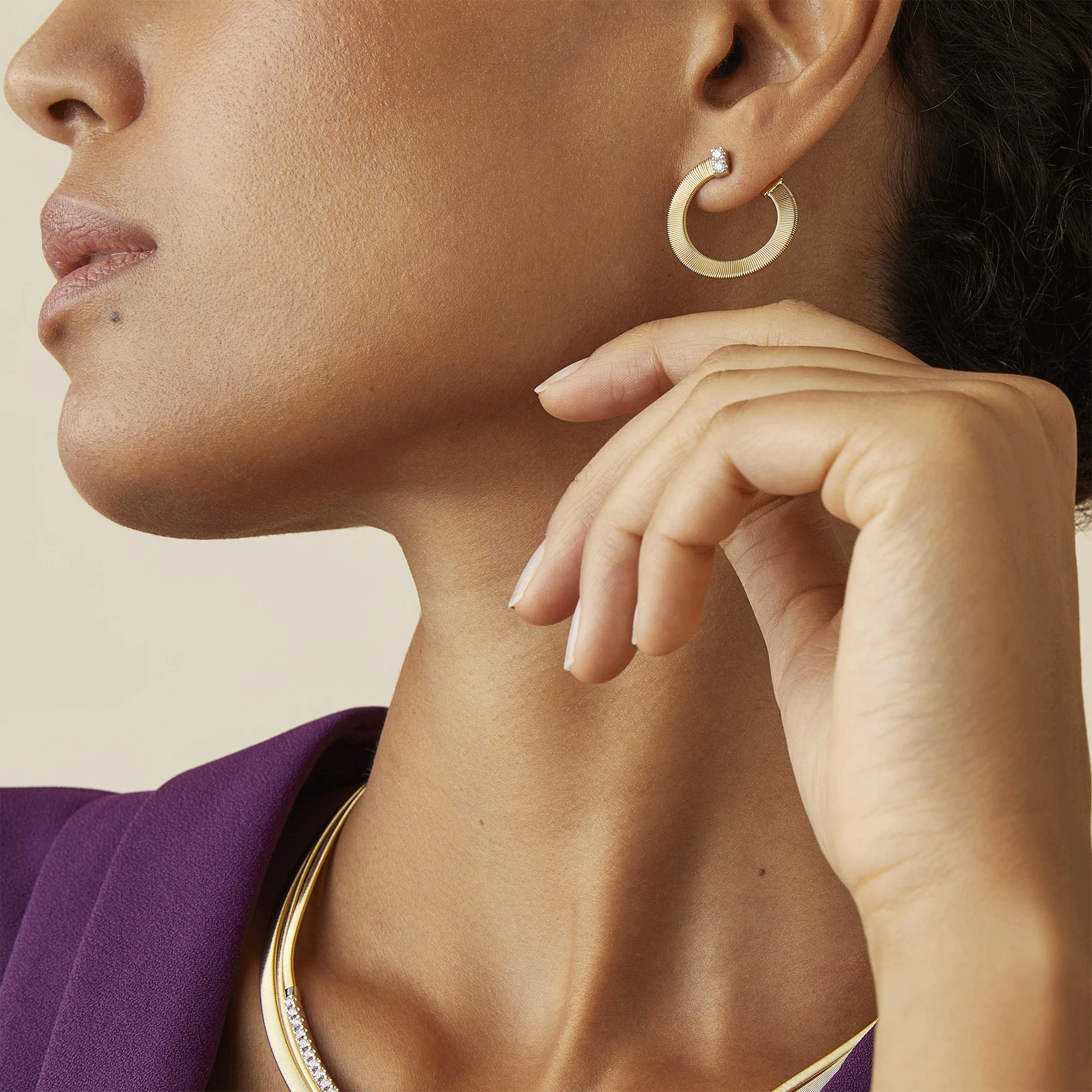 Masai 18ct Yellow Gold Hoop Earrings - Image 2