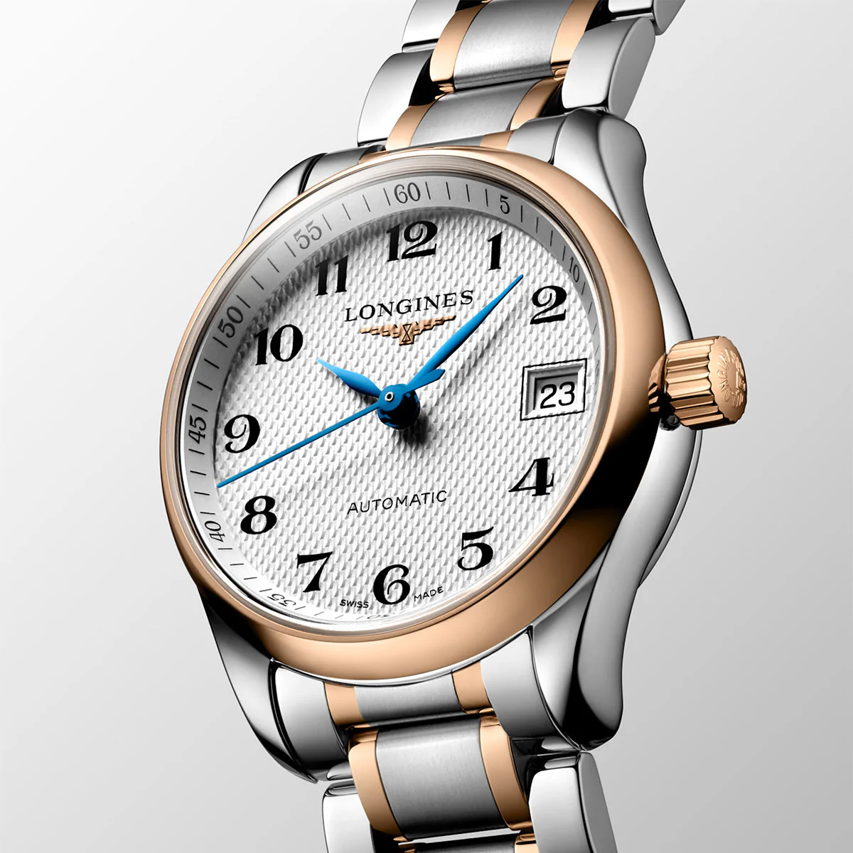 Master Collection 25.5mm Silver and Rose Gold Silver Dial Bracelet Watch - Image 9