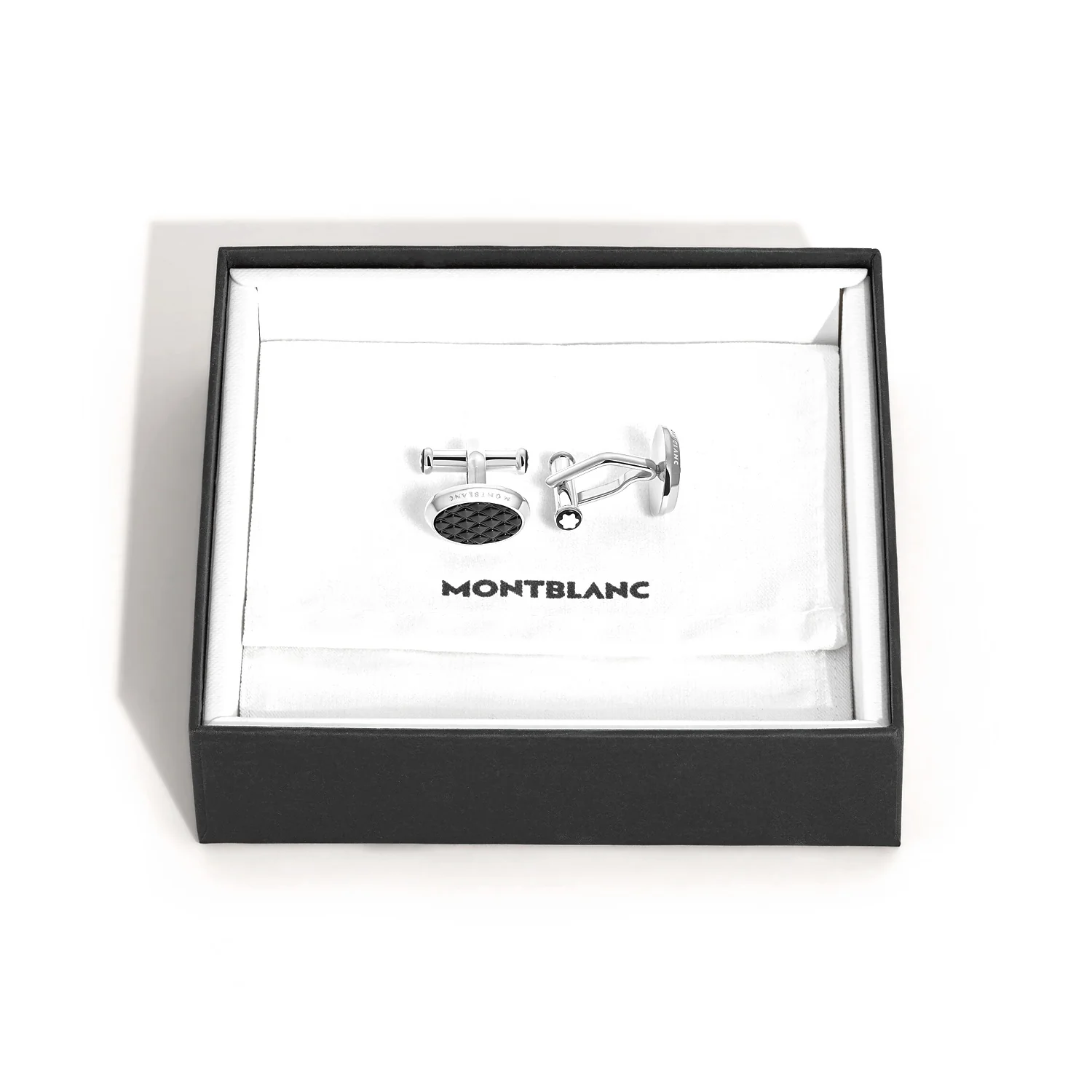Meisterstück Oval Cufflinks with Geometric Lacquer Inlay - Image 3