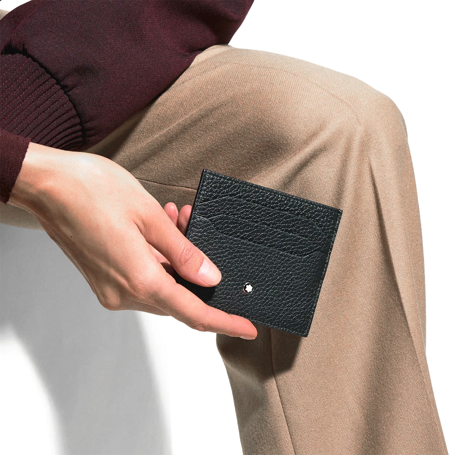 Meisterstuck Card Holder 6cc in Grain Black Leather - Image 4