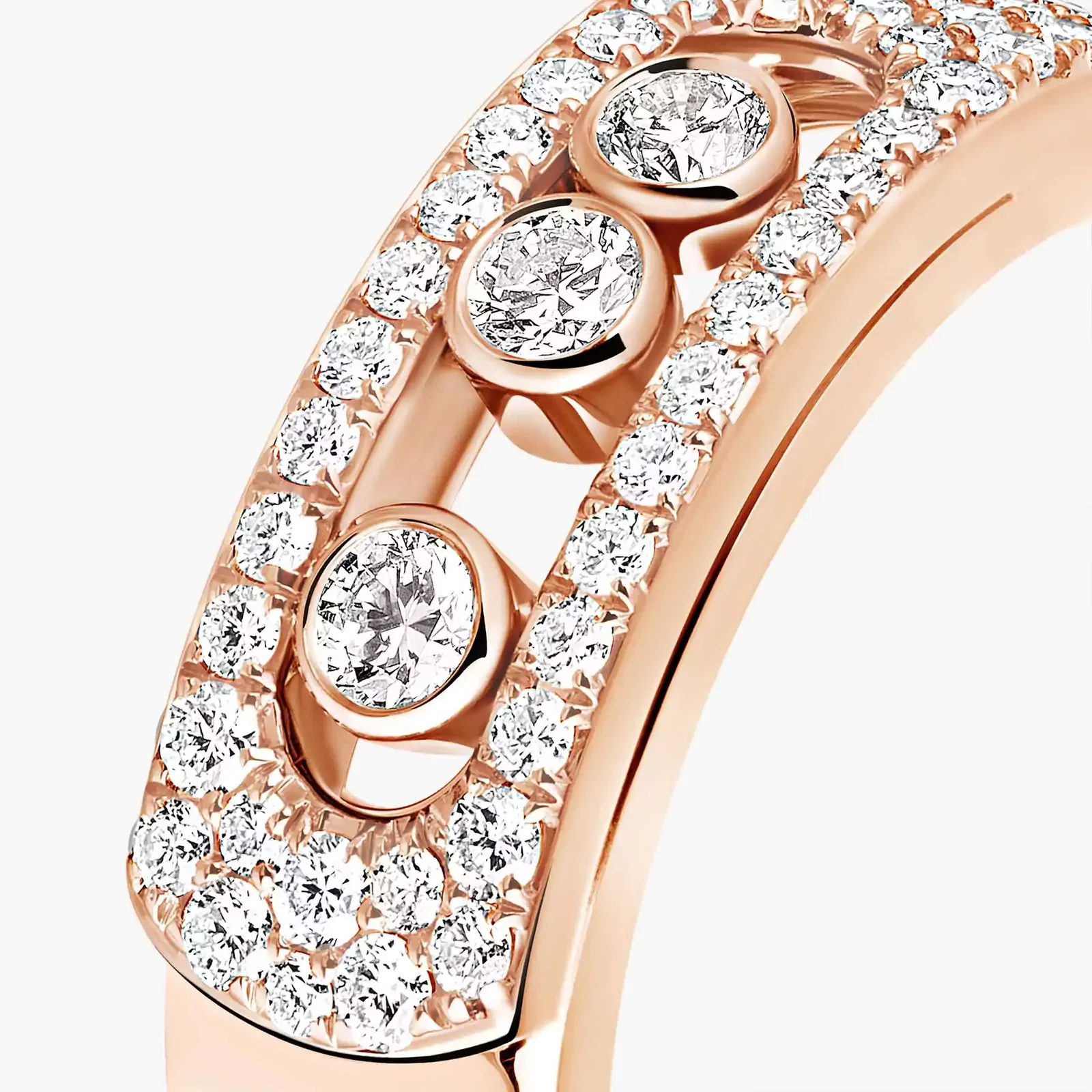 18ct Pink Gold Move Noa Diamond Set Ring - Image 3