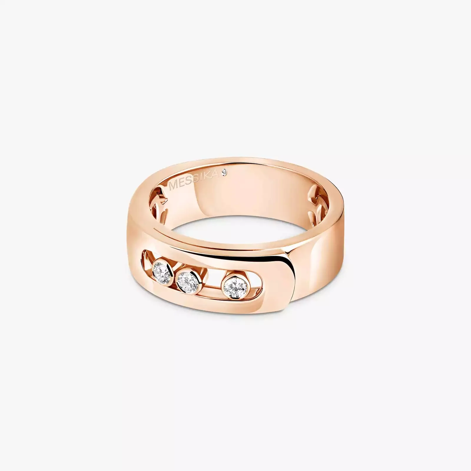 18ct Pink Gold Move Noa Three Moving Diamonds Ring - Image 2