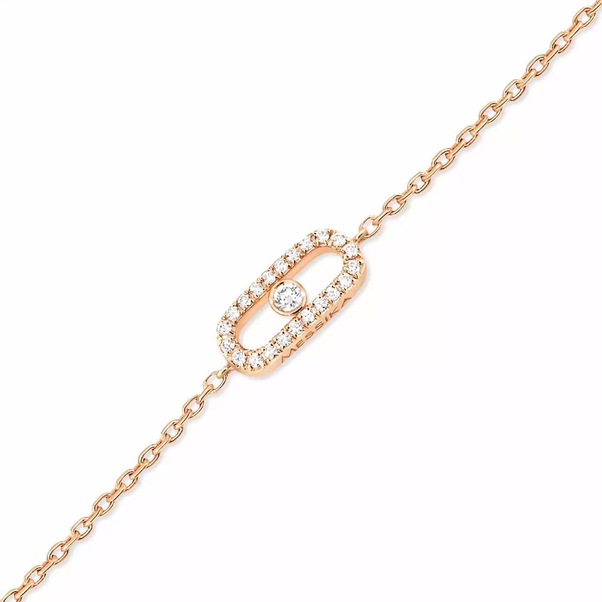 18ct Pink Gold Pave Diamond Set Messika Cares Bracelet - Image 2