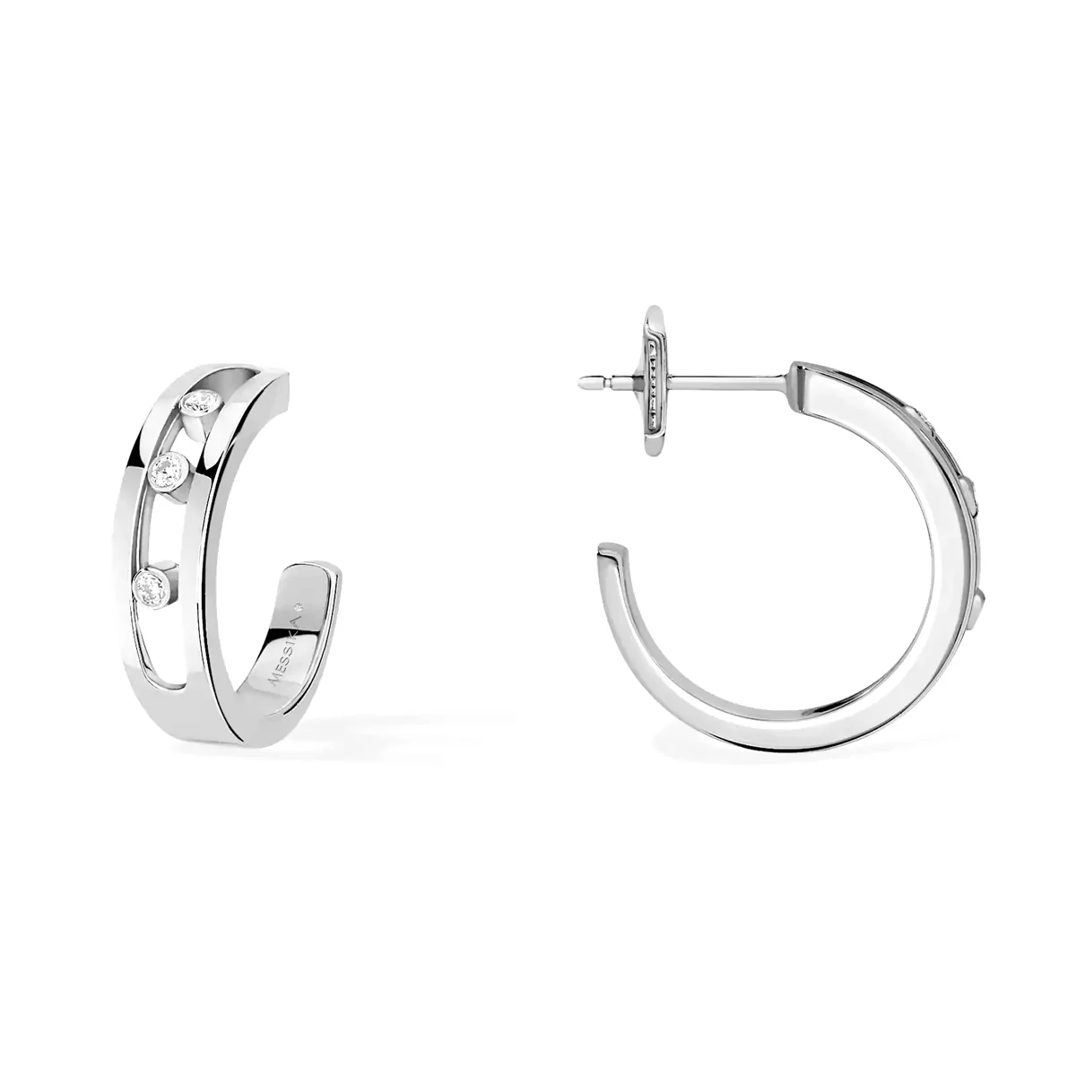 Move 18ct White Gold Hoop Earrings - Image 3