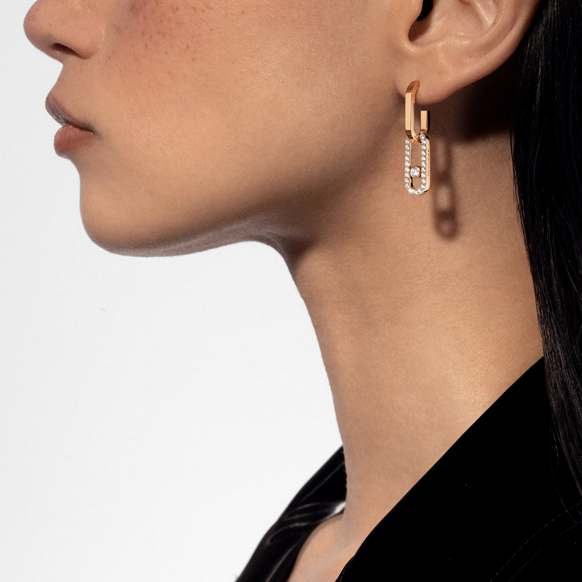 Move Link 18ct Yellow Gold Diamond Drop Earrings - Image 3