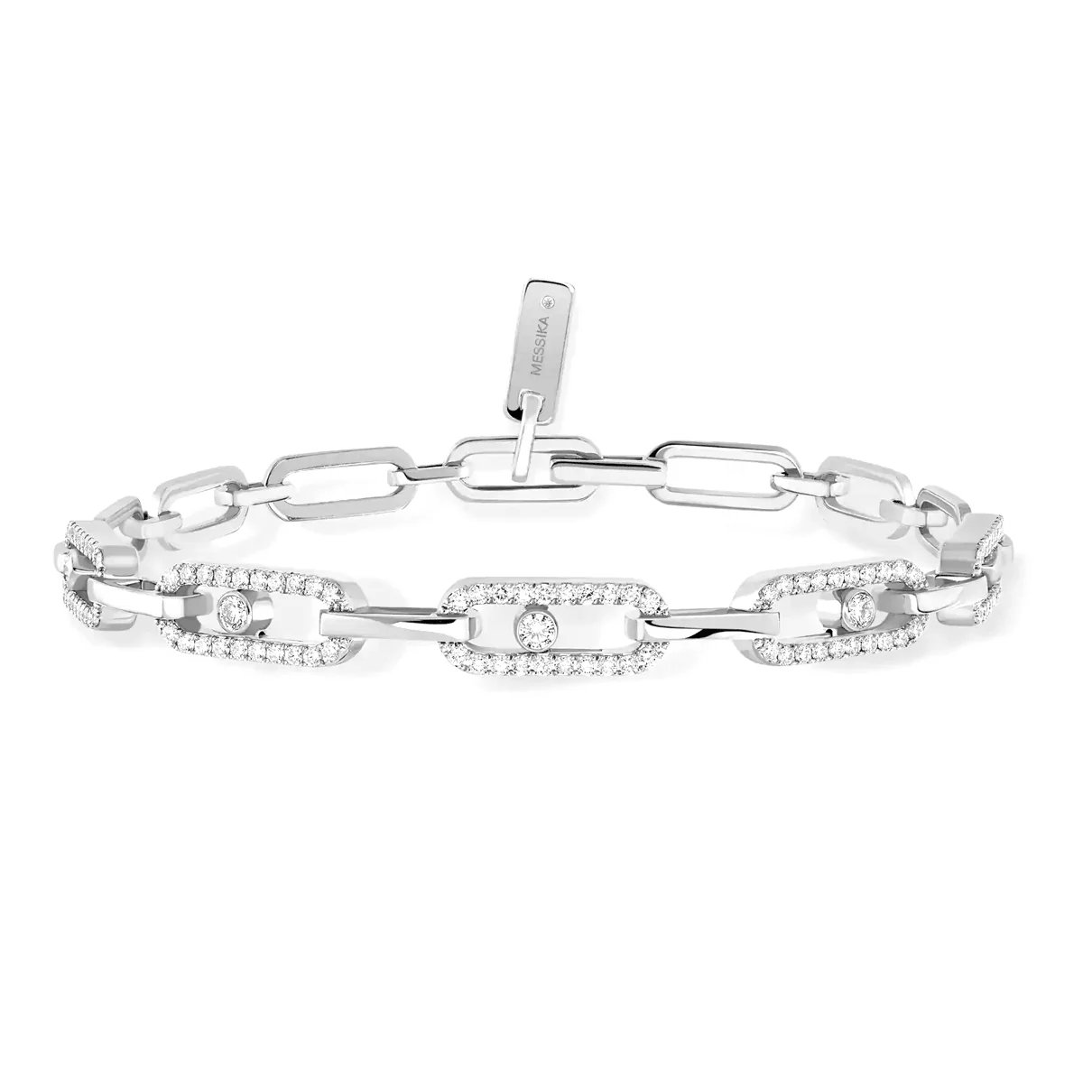 Move Link 18ct White Gold Diamond Set Bracelet - Image 3