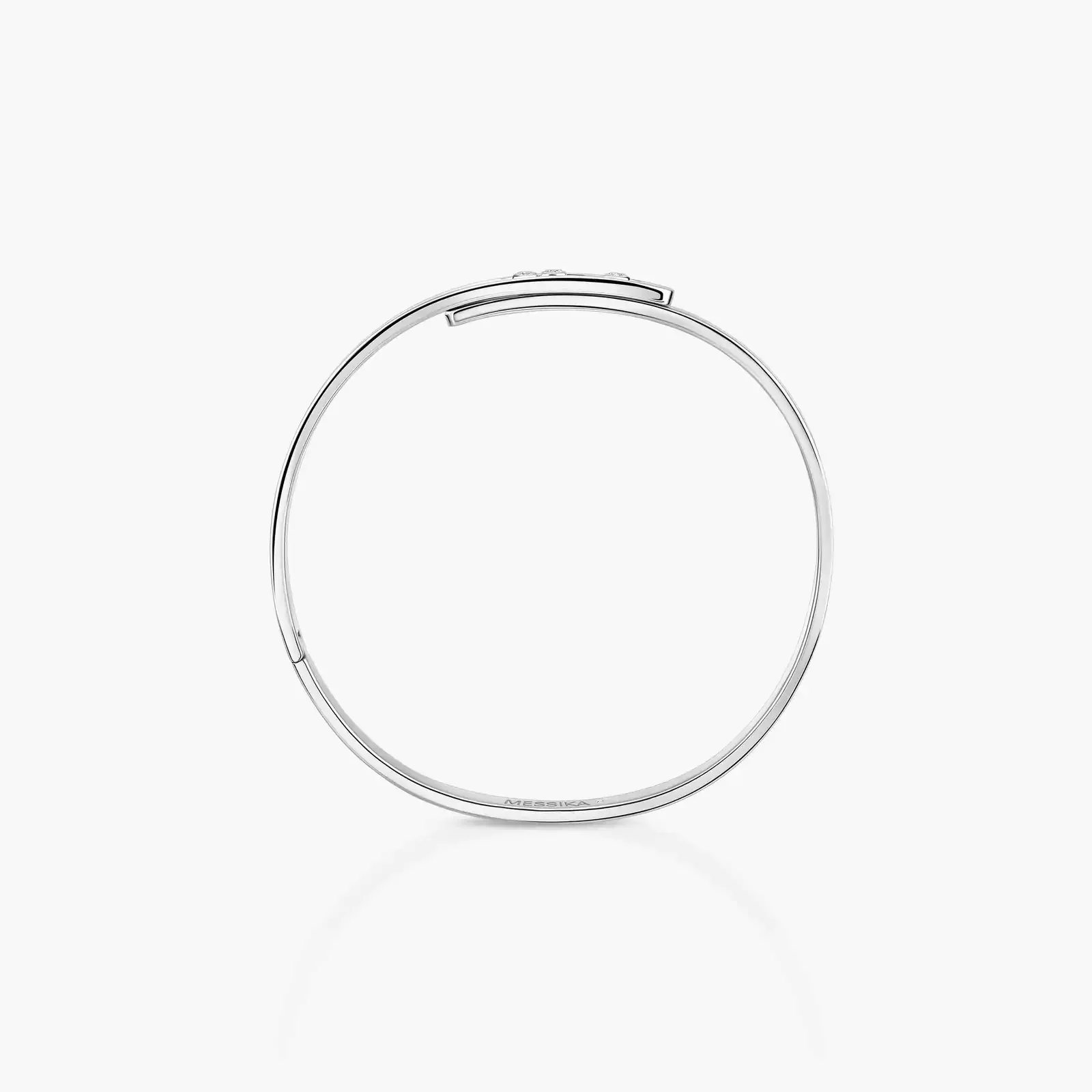 Move Noa Slim 18ct White Gold Diamond Set Bangle - Image 4