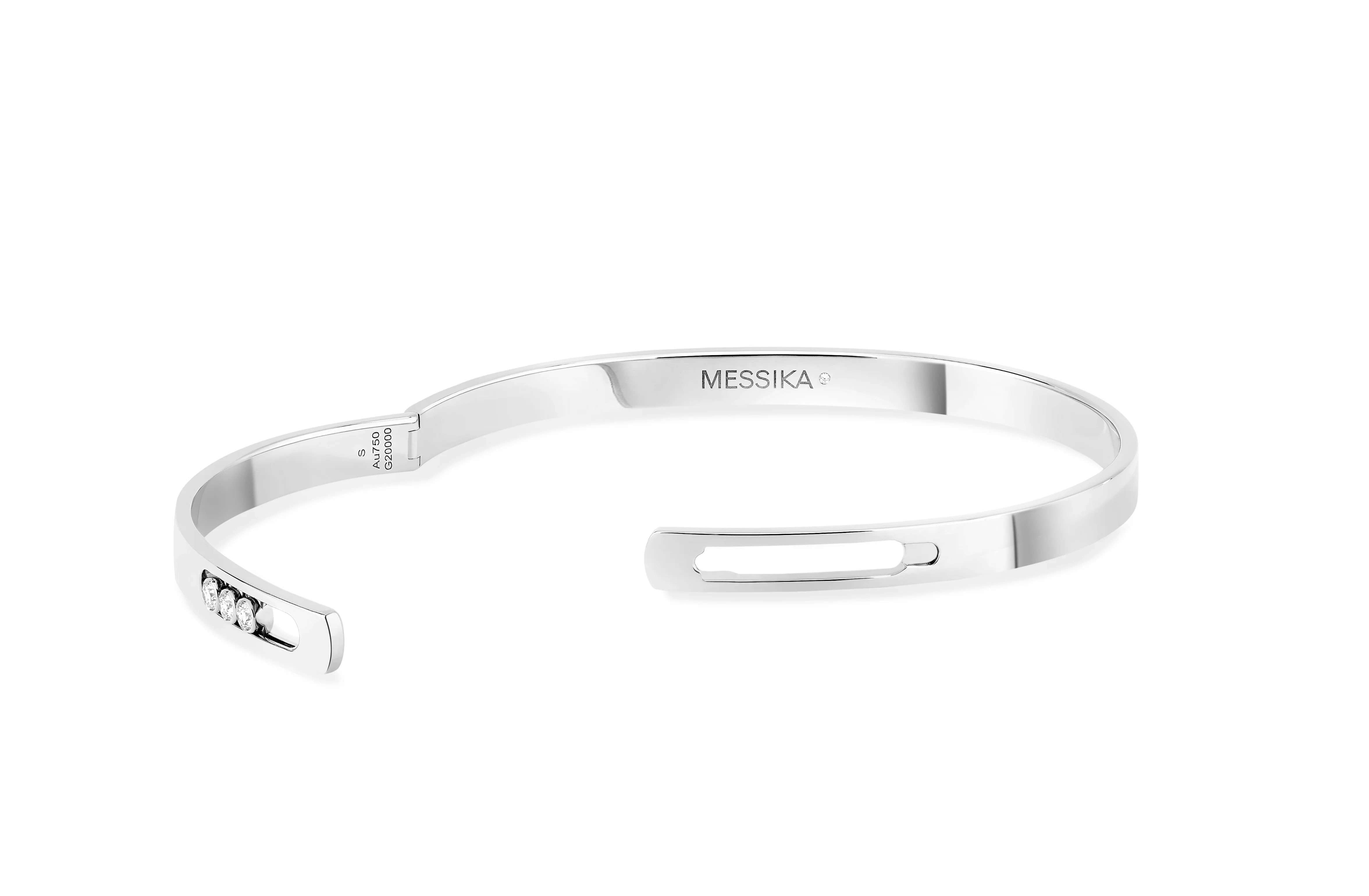 Move Noa Slim 18ct White Gold Diamond Set Bangle - Image 5
