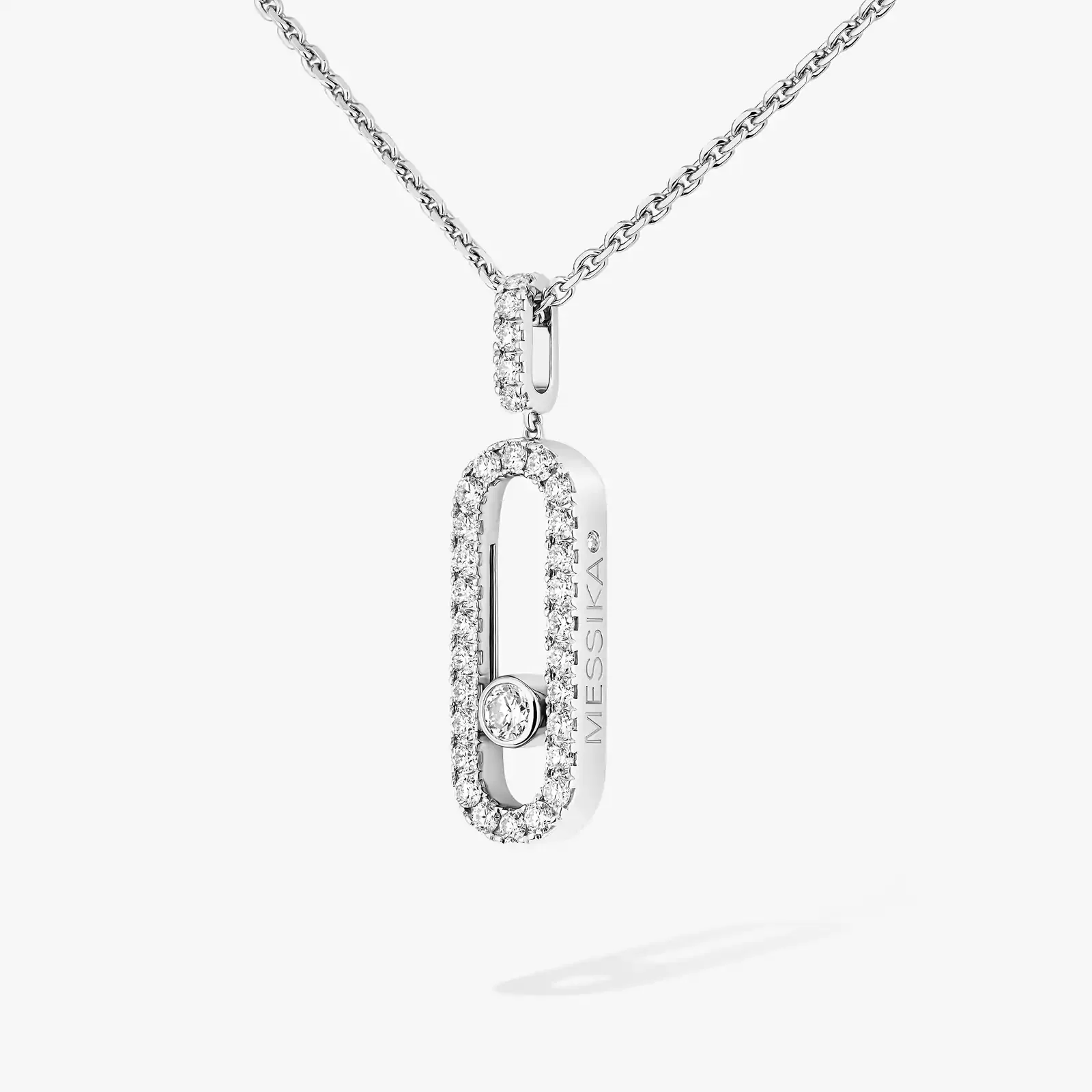 Move Uno 18ct White Gold Pave Diamond Pendant - Image 3