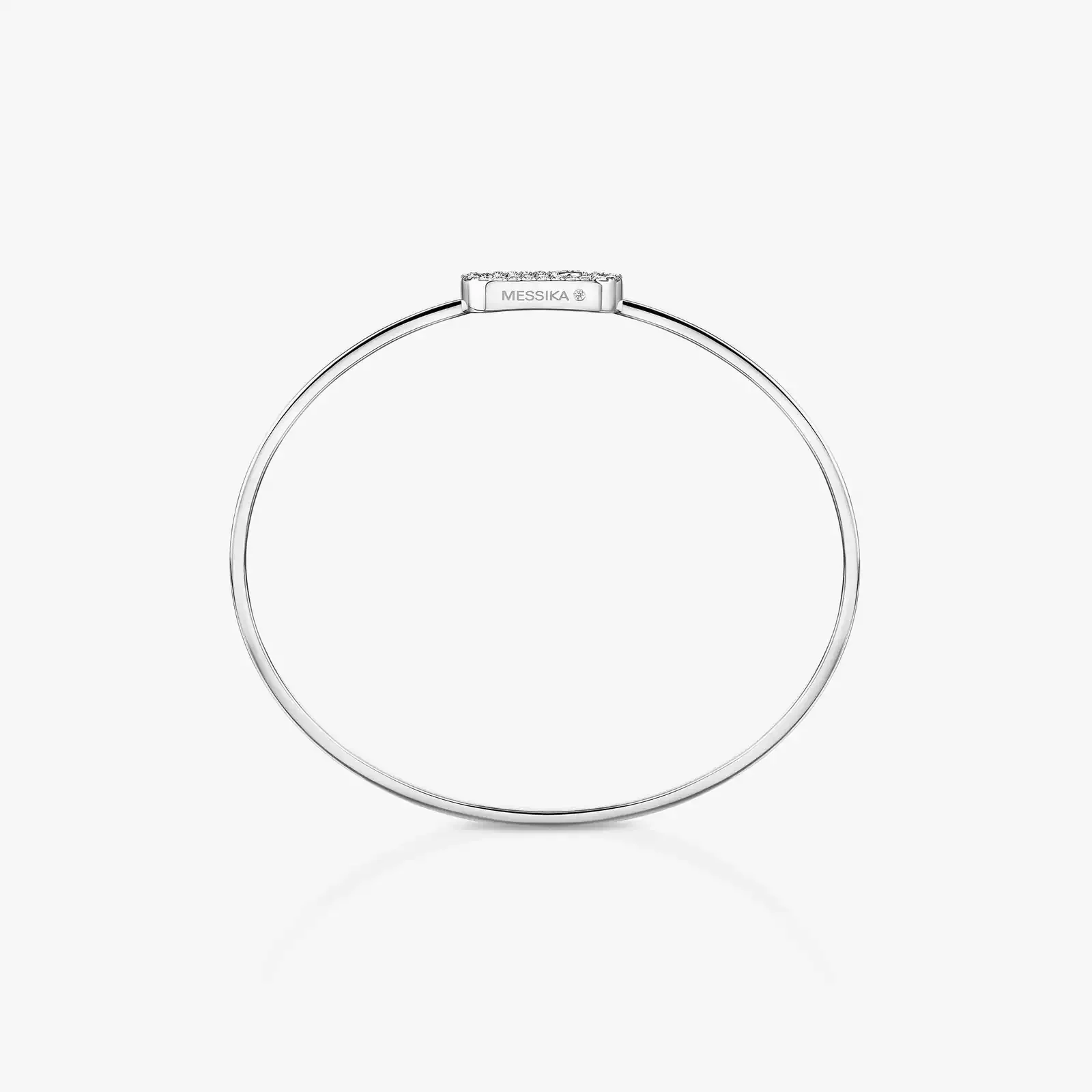 Move Uno 18ct White Gold Pave Diamond Set Flex Bangle - Image 5