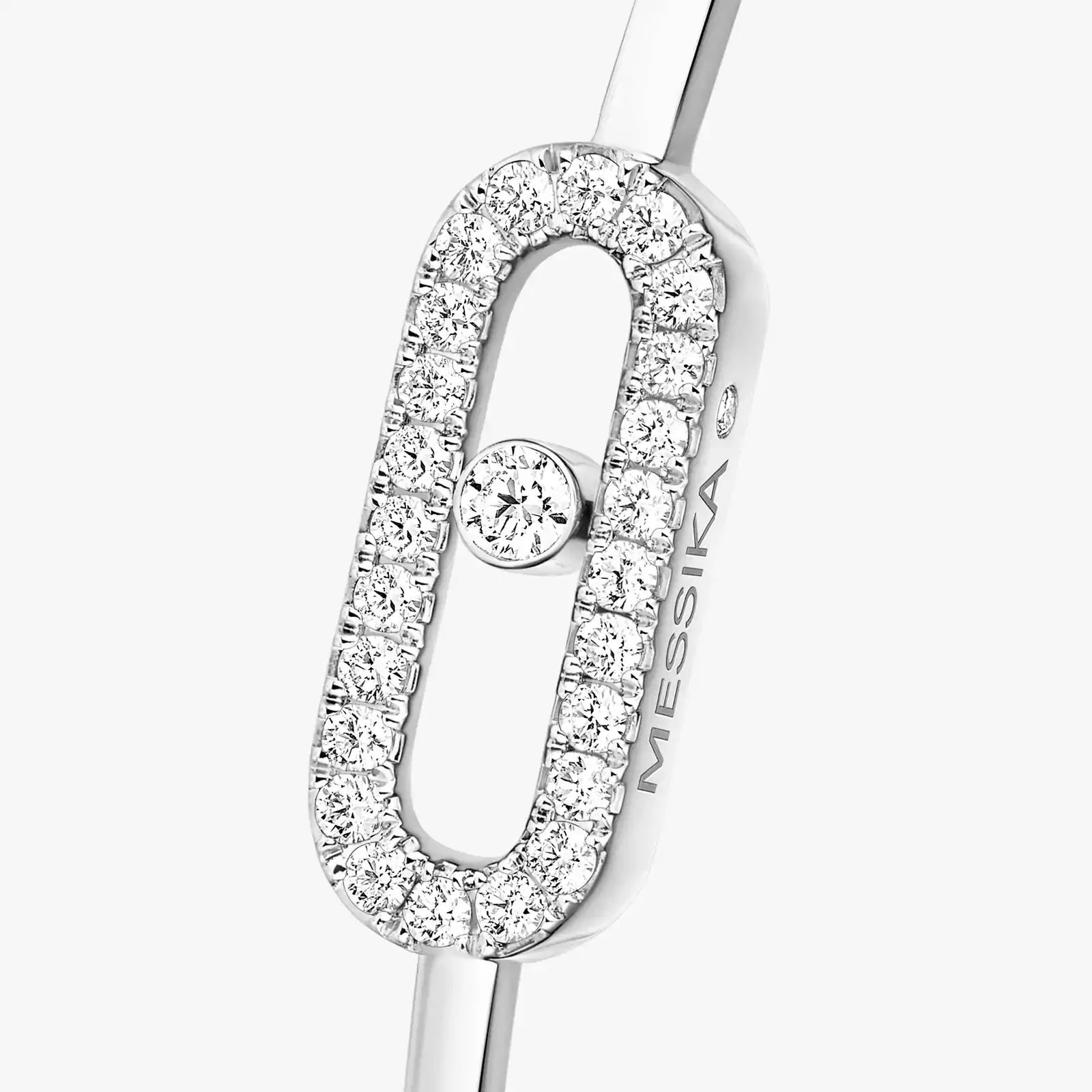 Move Uno 18ct White Gold Pave Diamond Set Flex Bangle - Image 7